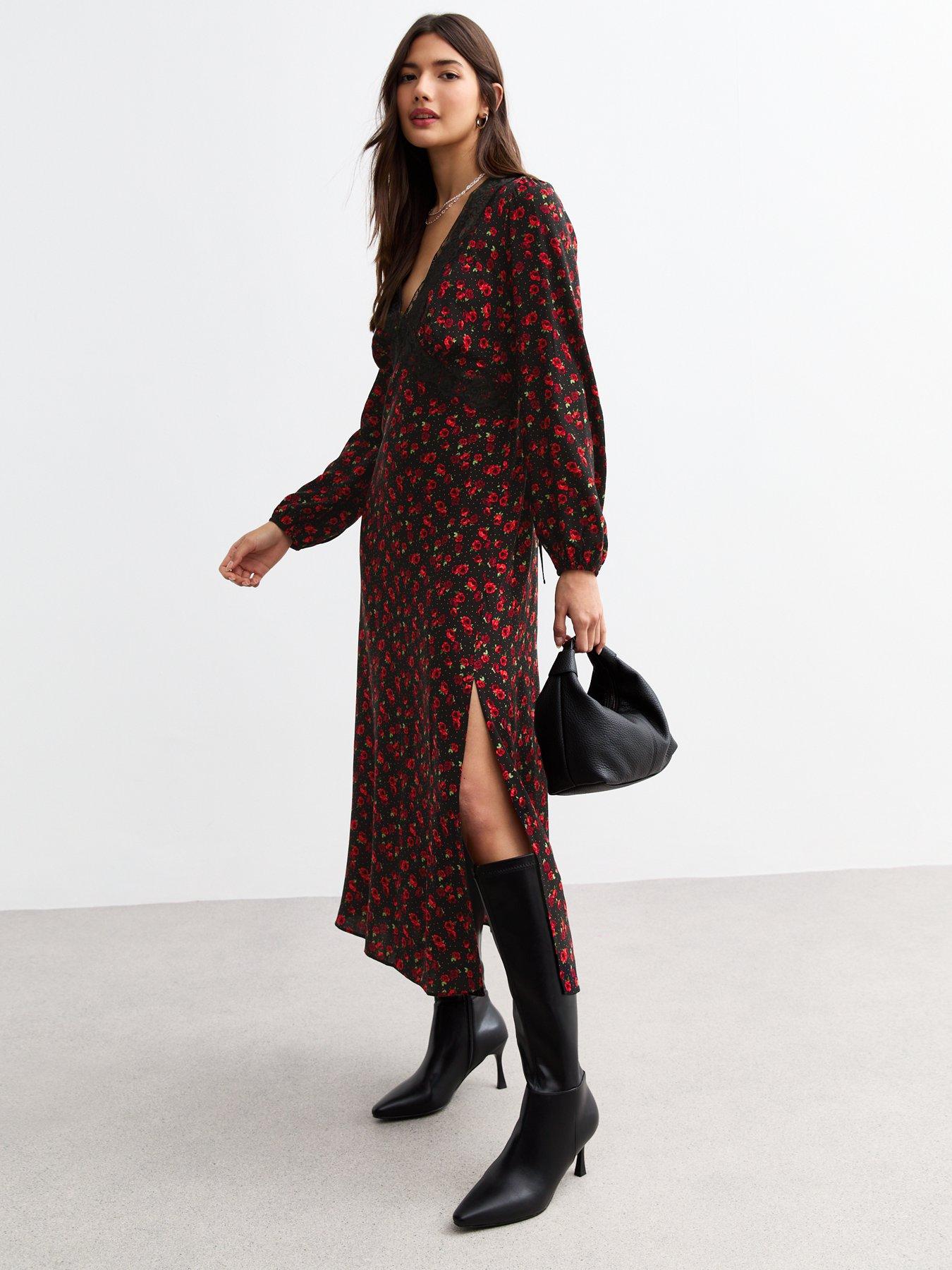 new-look-rose-print-lace-trim-midi-dress-redback