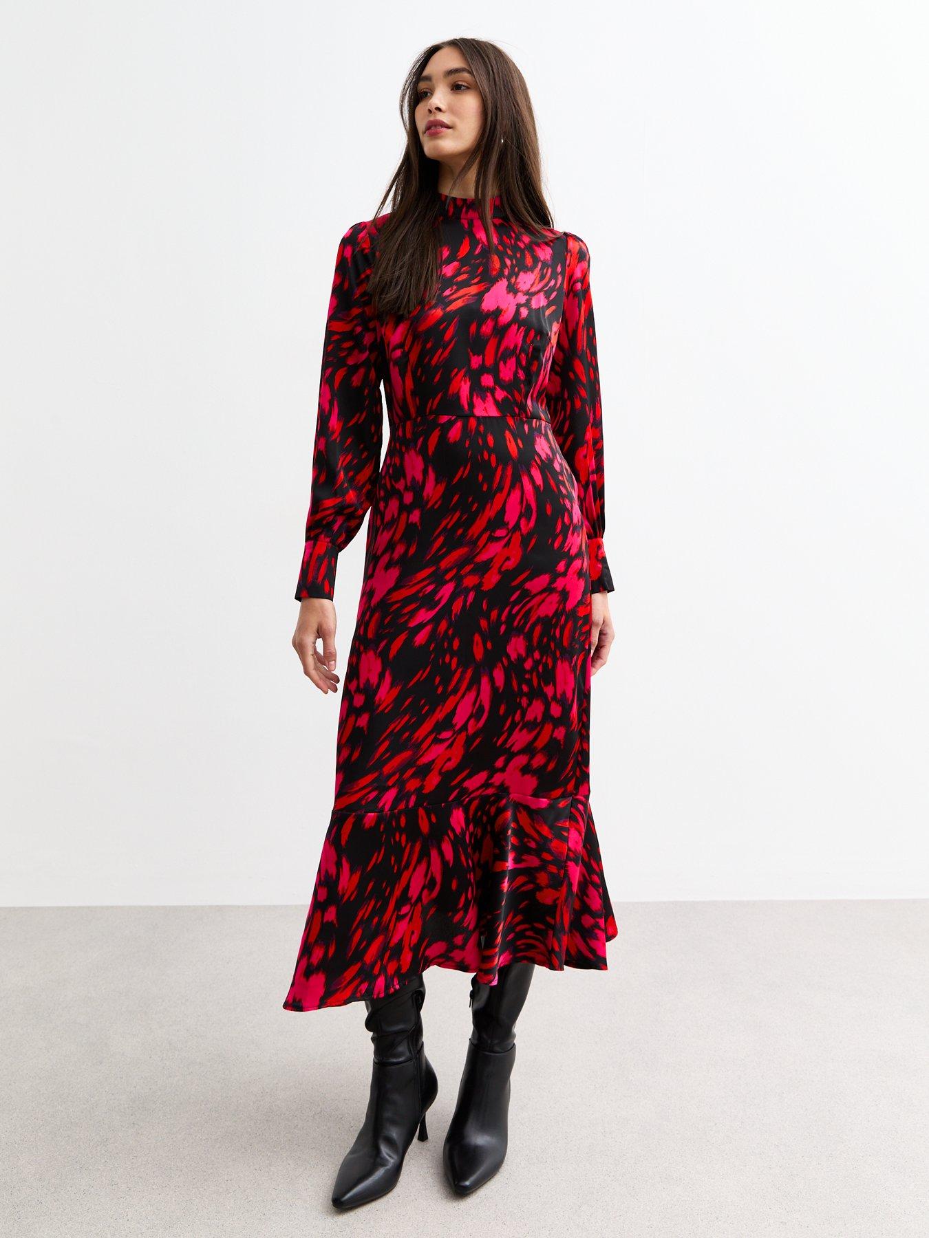 new-look-blur-satin-midi-dress-redfront