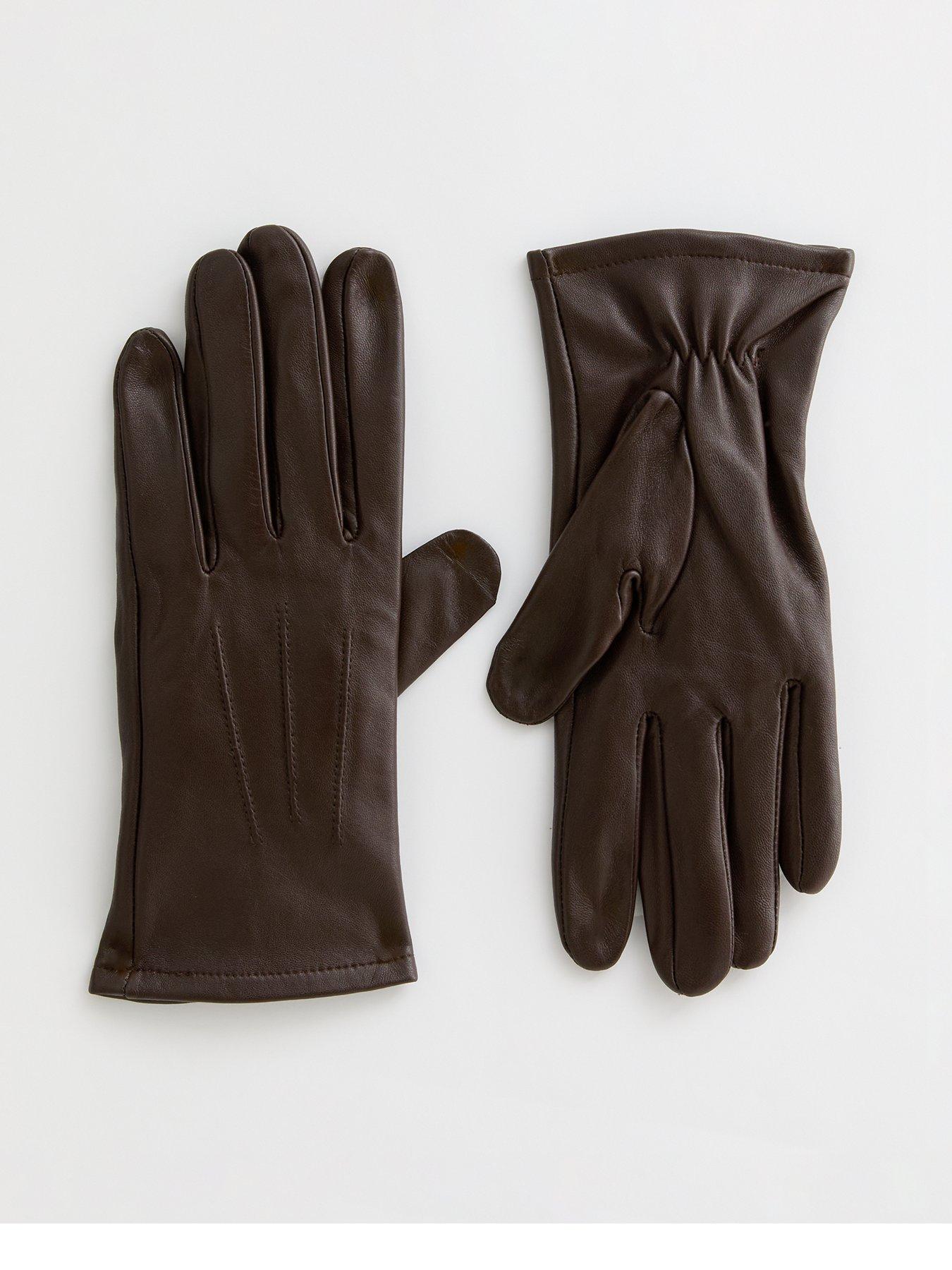 new-look-brown-leather-gloves