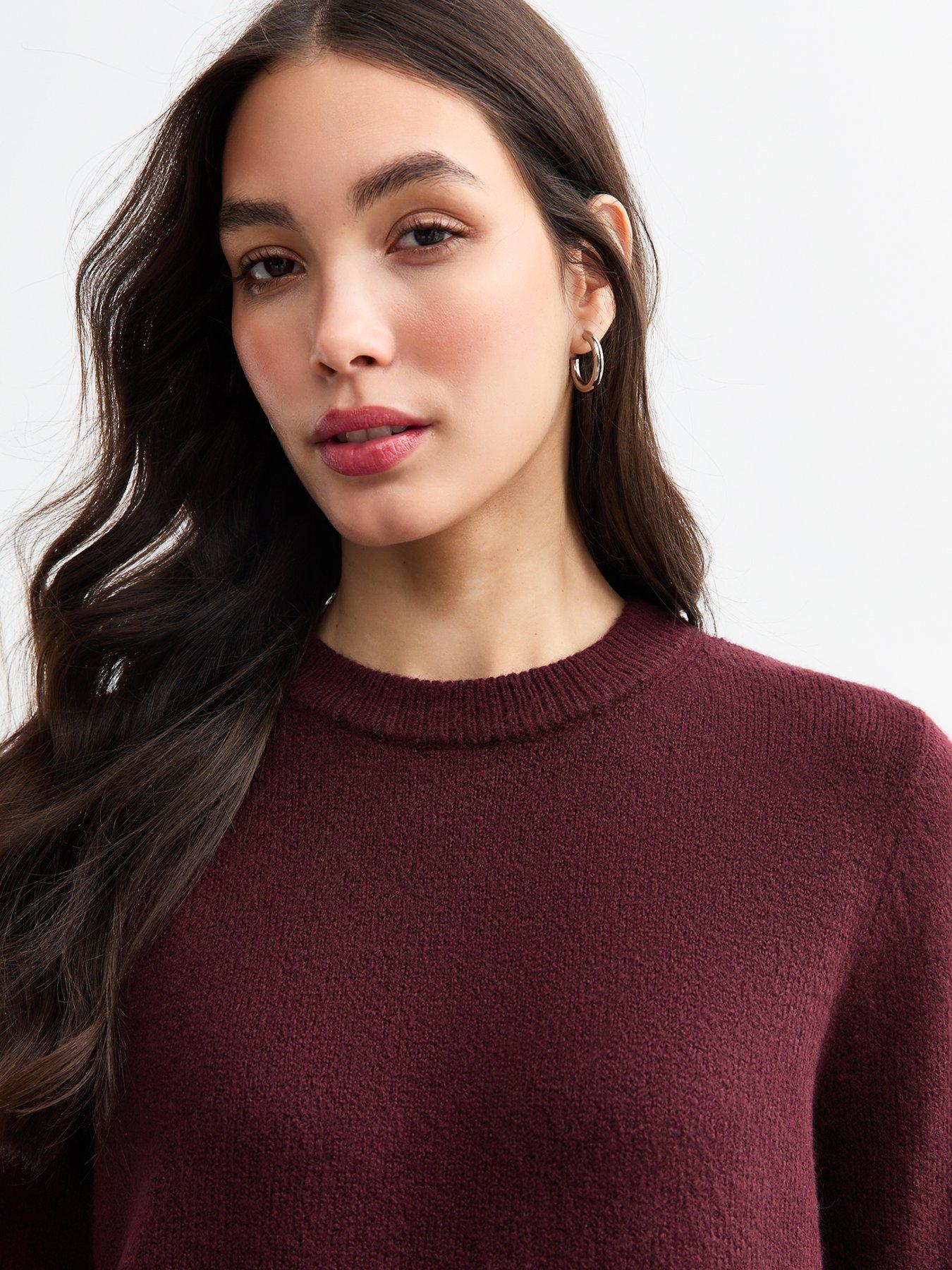 new-look-crew-neck-knit-jumper-burgundyoutfit