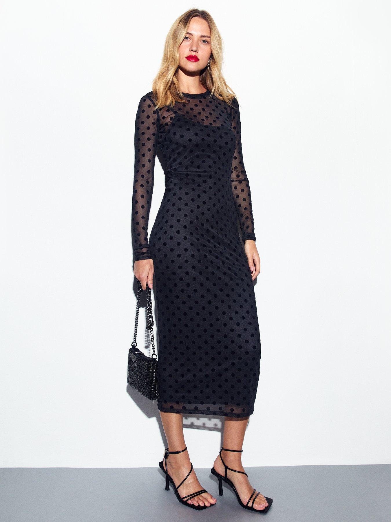 new-look-flocked-polka-dot-long-sleeve-mesh-midi-dress-blackback