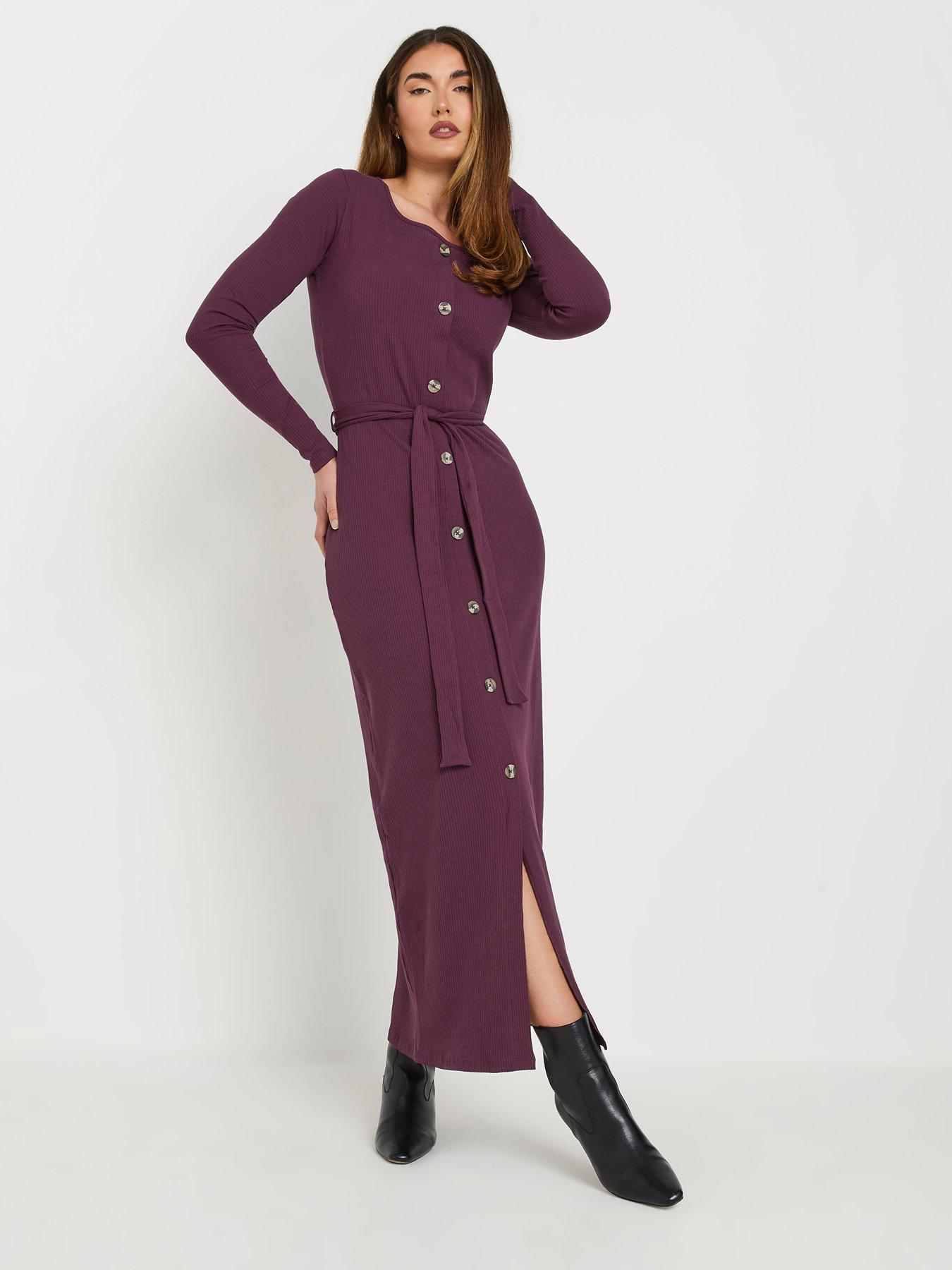 long-tall-sally-tall-long-sleeve-ribbed-button-maxi-dress-redback