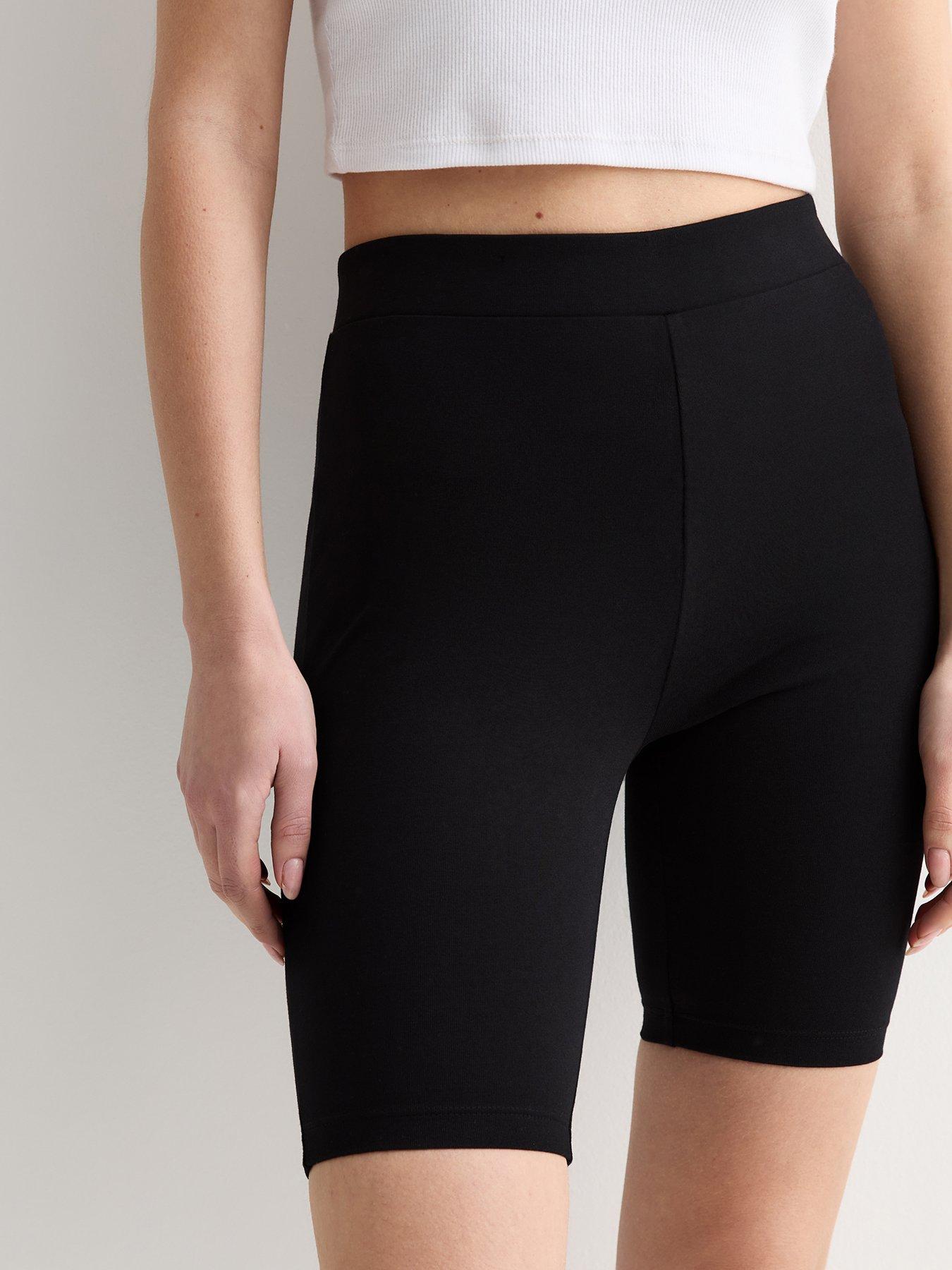 new-look-cotton-blend-wide-waistband-cycling-shorts-blackoutfit