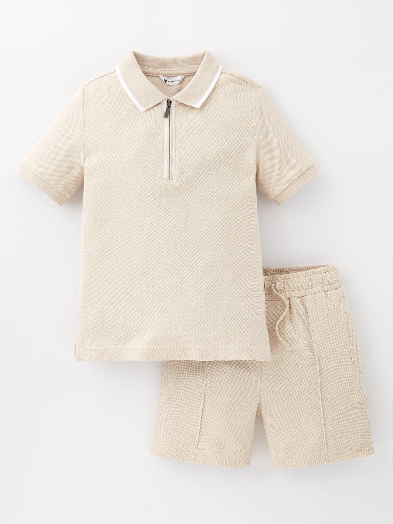 the-very-collection-boys-pique-polo-and-short-set-stone-multi