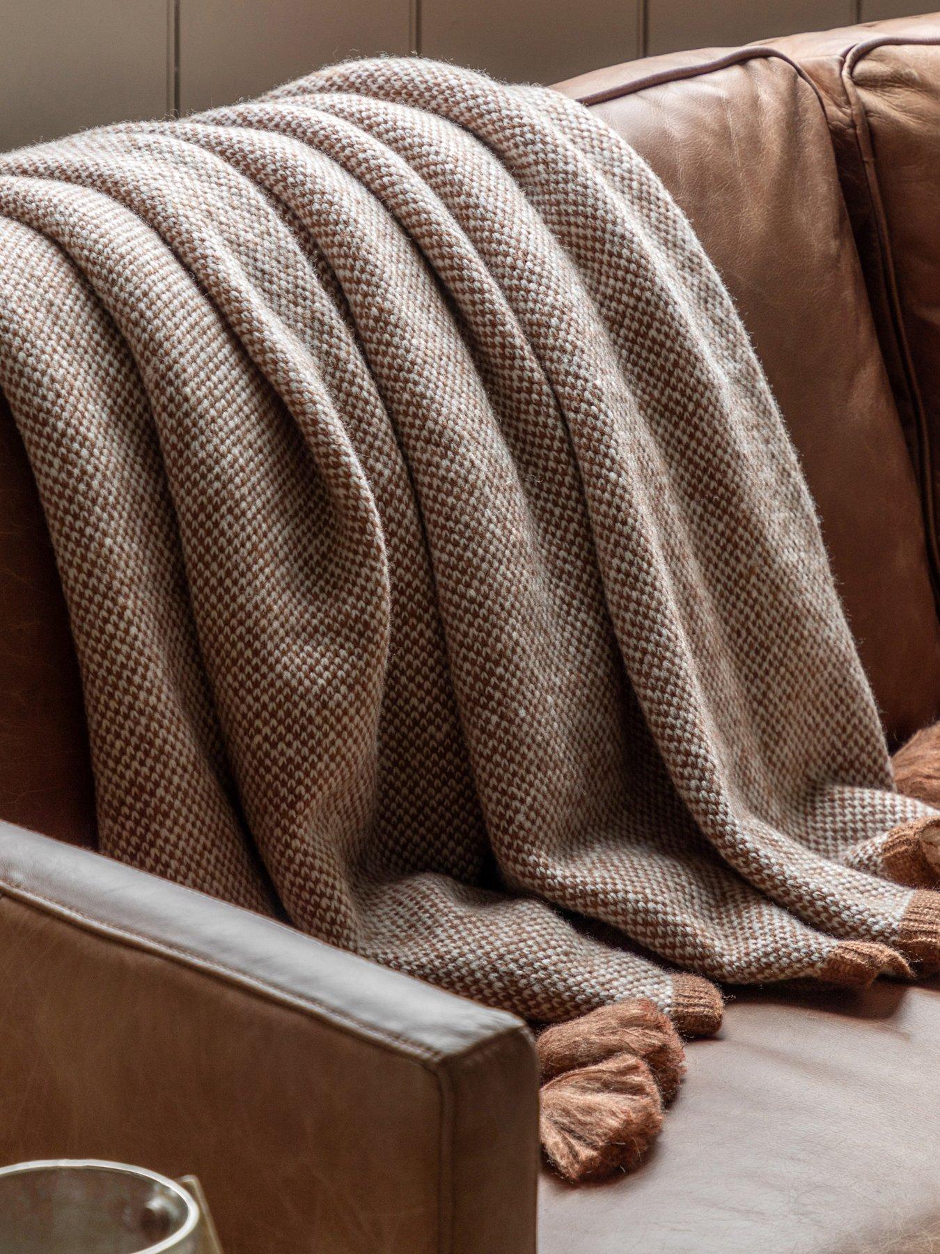 Image 1 of 3 of Gallery Knitted Border Tassel Throw Rust 1300x1700mm