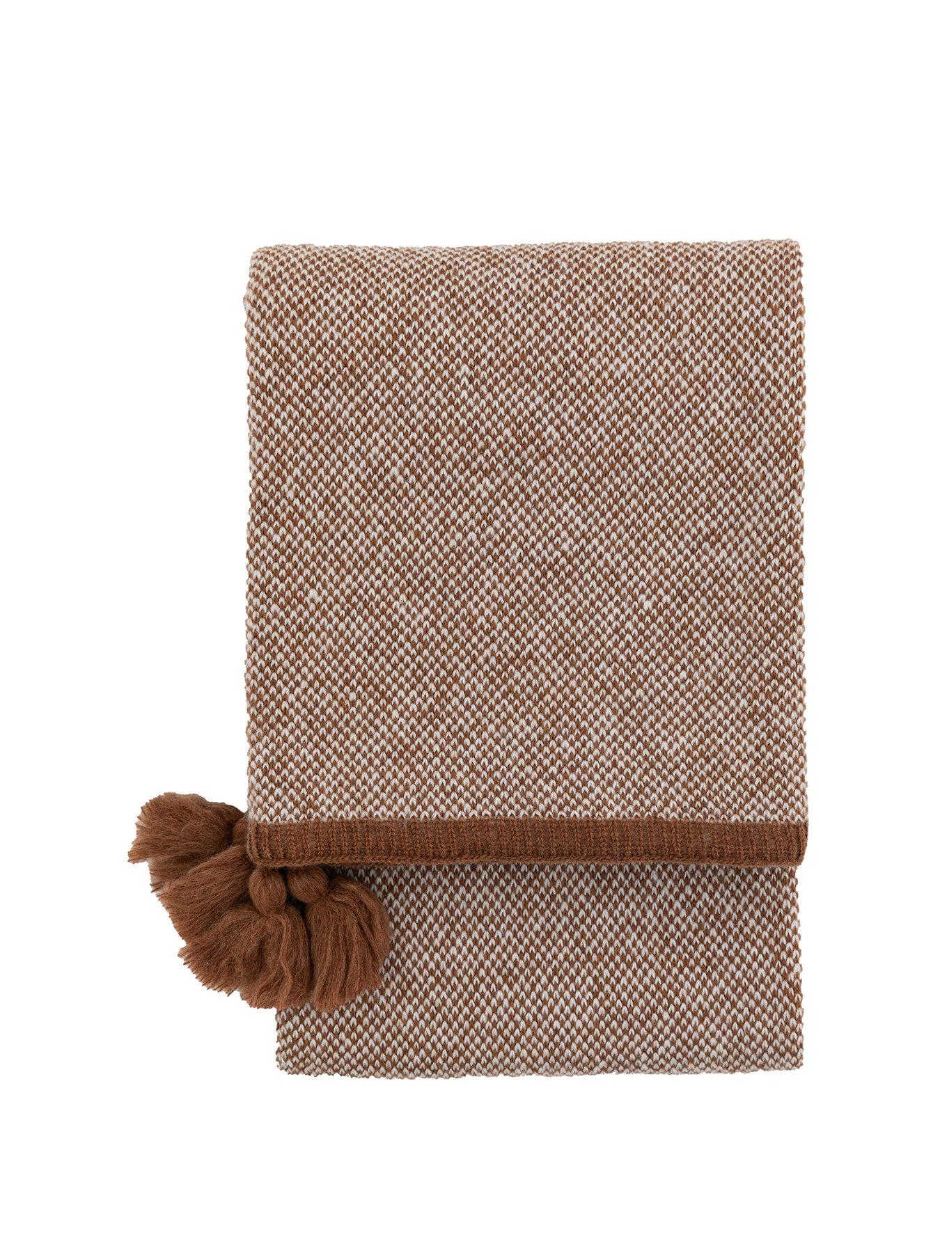 Image 2 of 3 of Gallery Knitted Border Tassel Throw Rust 1300x1700mm