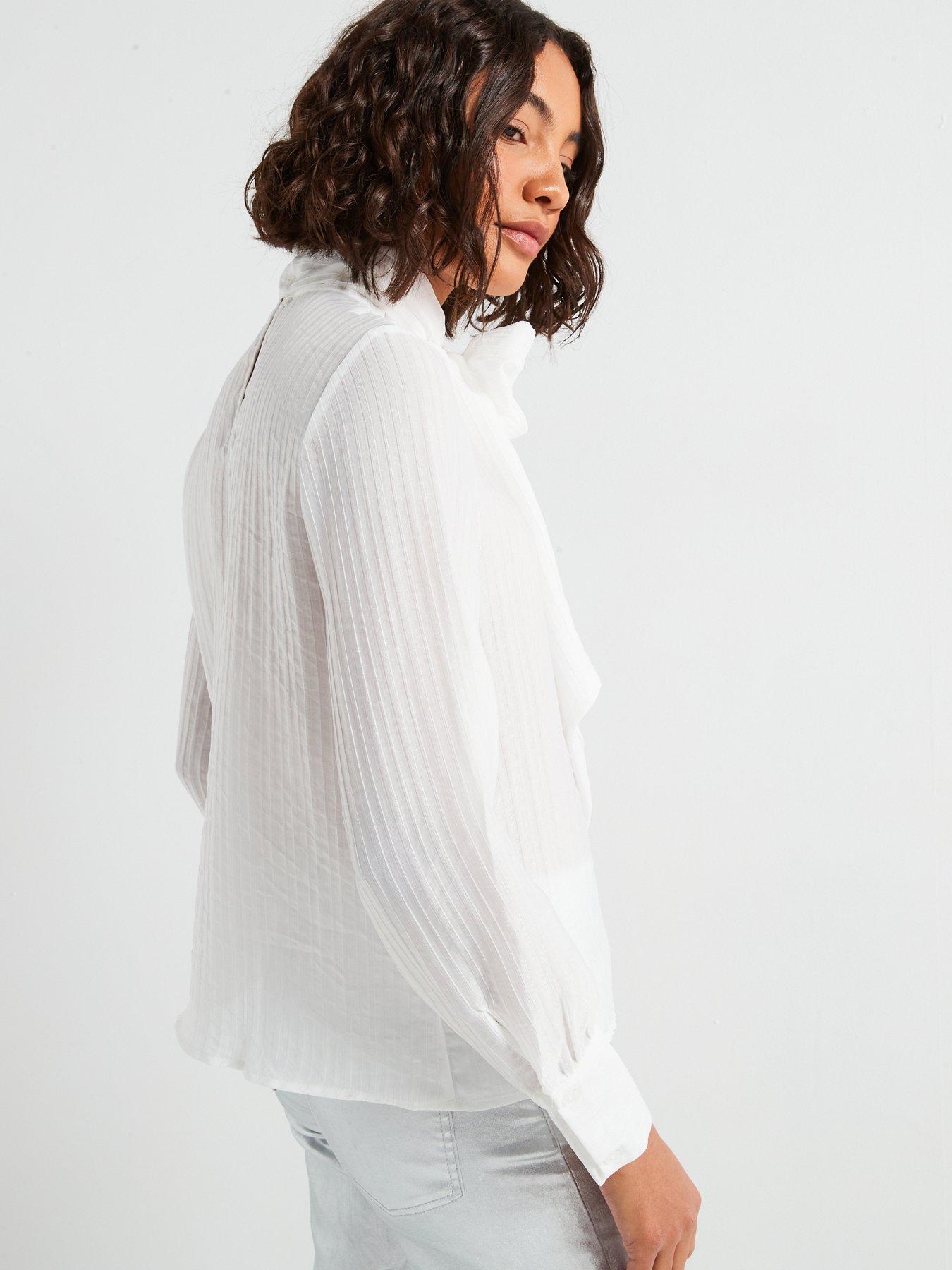 vero-moda-long-sleeve-bow-collar-shirt-whitestillFront