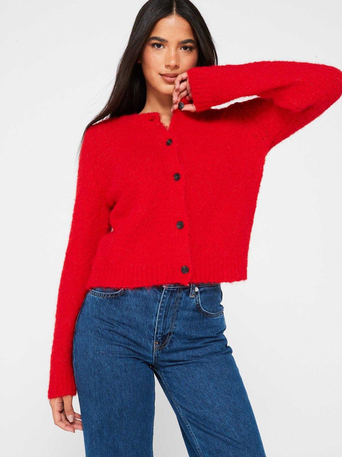 vero-moda-novah-long-sleeve-o-neck-button-knit-cardigan-red