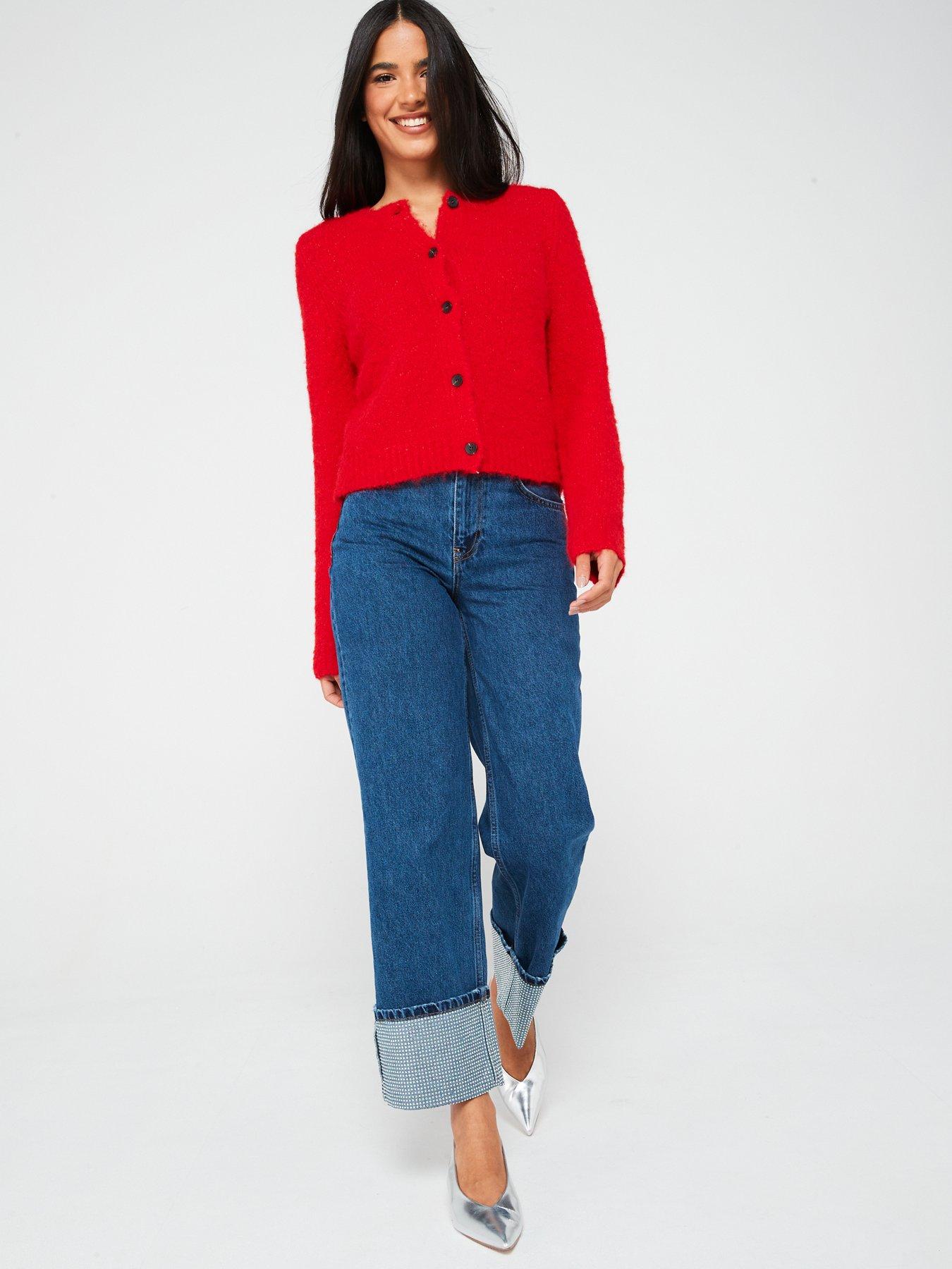 vero-moda-novah-long-sleeve-o-neck-button-knit-cardigan-redback