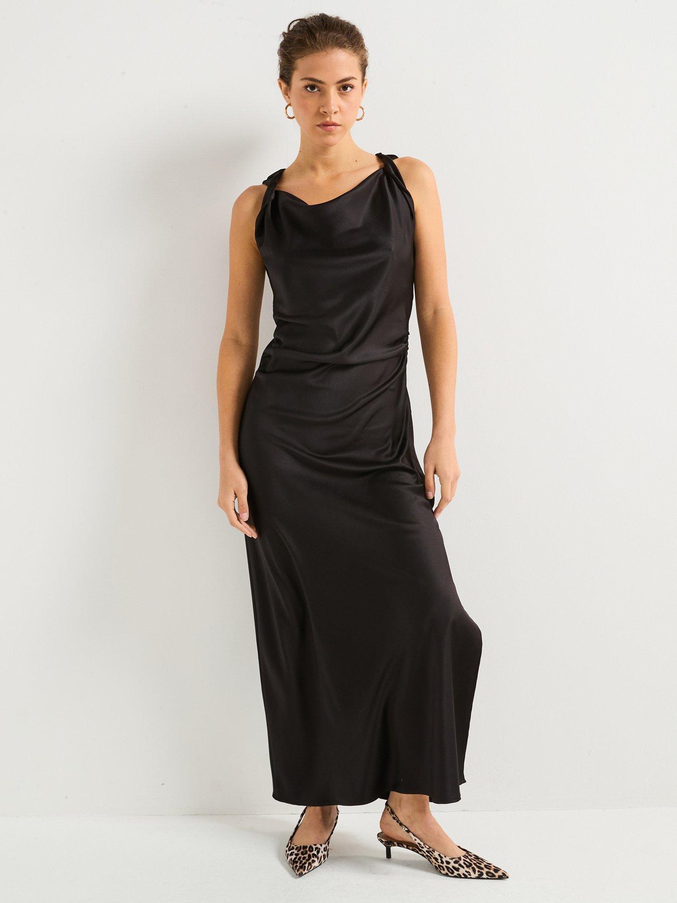 vero-moda-cowl-neck-midi-dress-blackfront