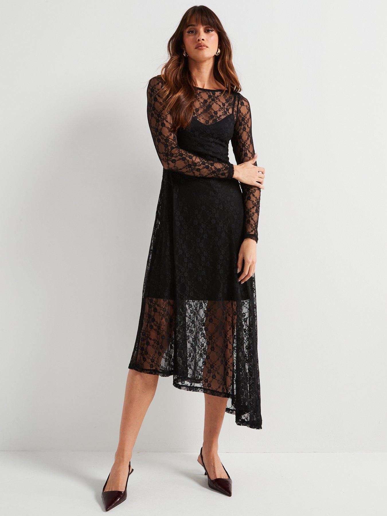 vero-moda-brooke-long-sleeve-jersey-lace-dress-blackback