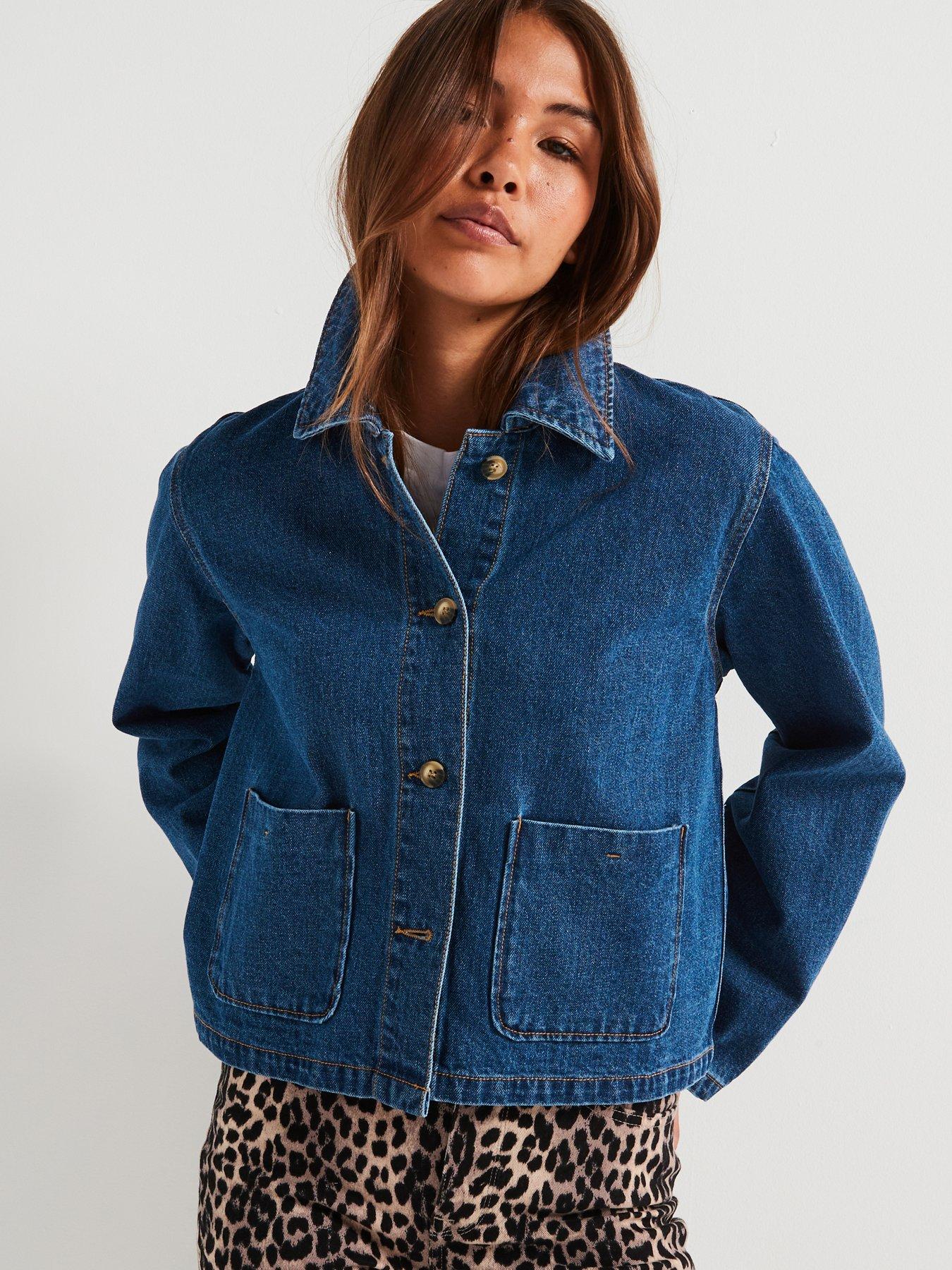 Only Denim Long Sleeve Pocket Jacket - Blue