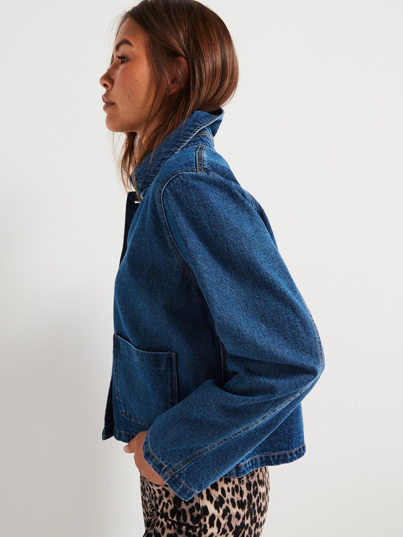 Image 4 of 6 of Only Denim Long Sleeve Pocket Jacket - Blue