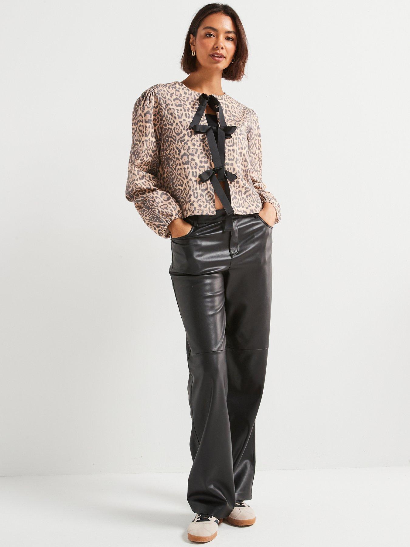 Image 3 of 6 of PIECES Reversible Long Sleeve Tie Bow Top - Multi