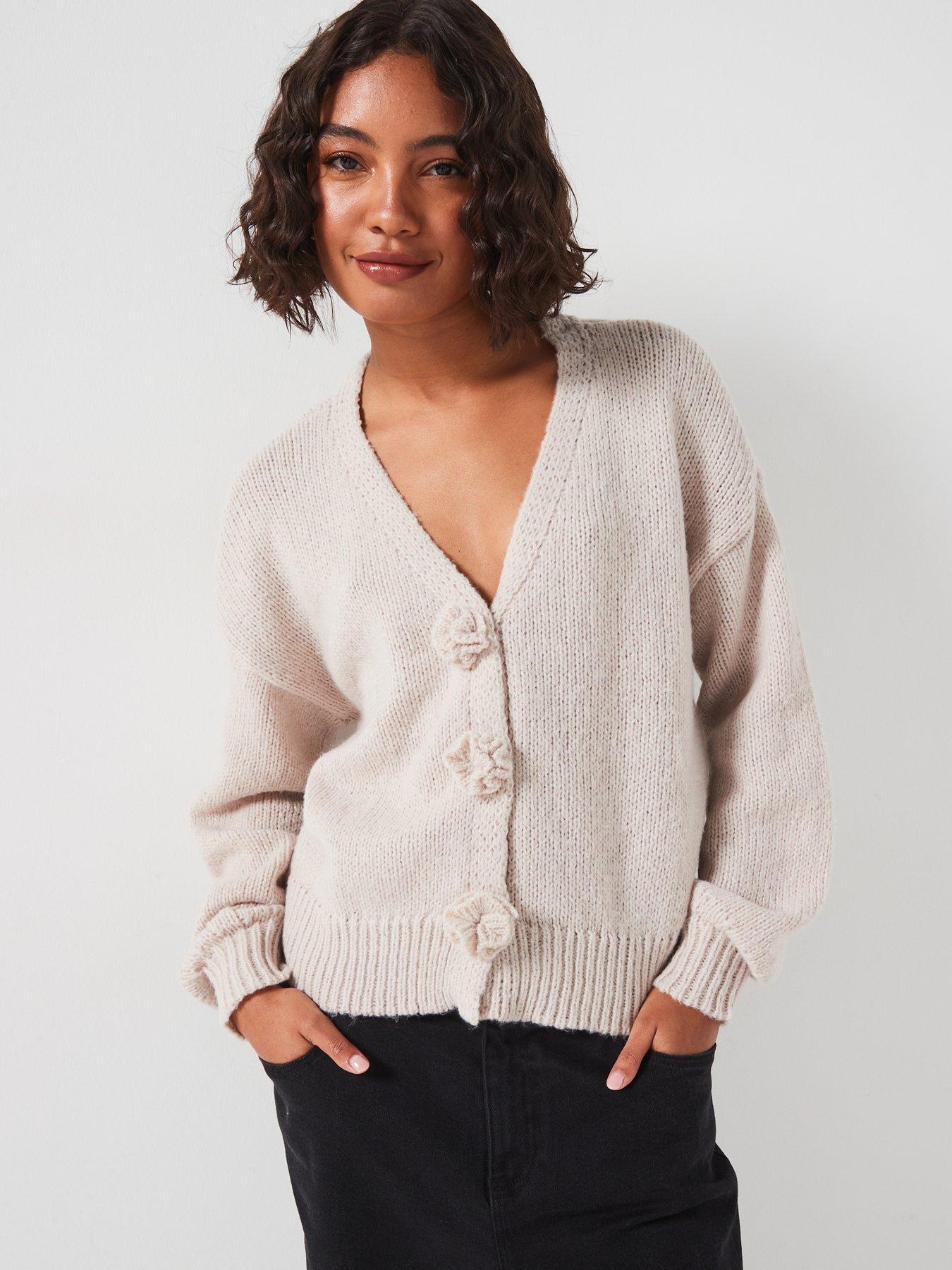 pieces-fatima-long-sleeve-knitted-cardigan-greydetail