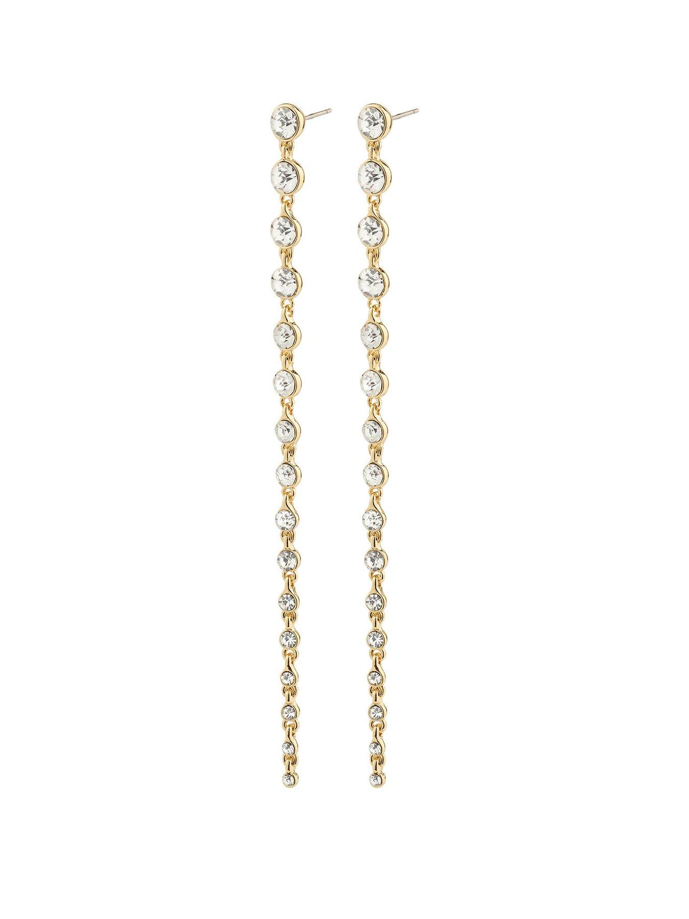 Image 1 of 4 of Pilgrim REAGAN crystal earrings gold-plated