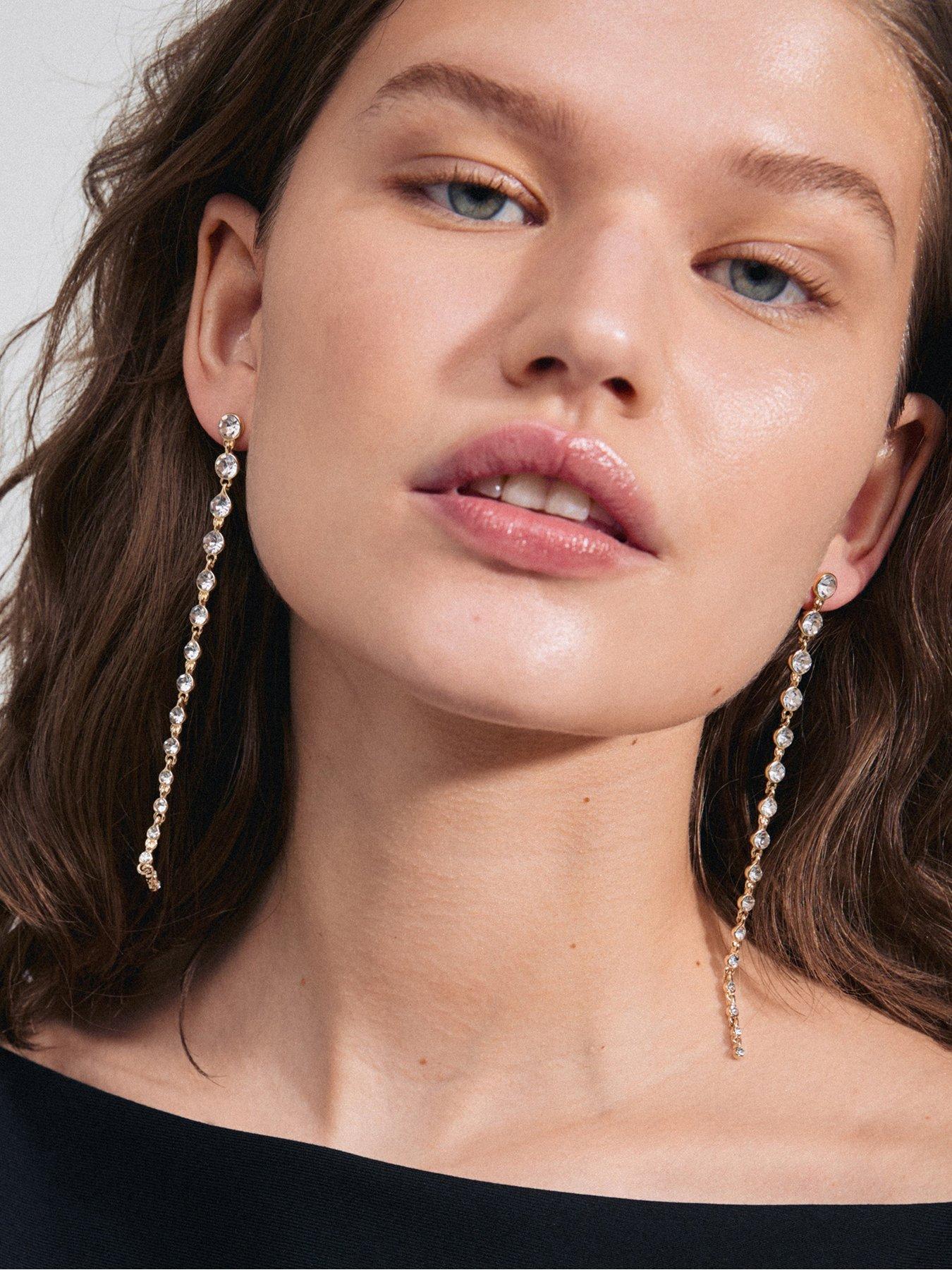 Image 3 of 4 of Pilgrim REAGAN crystal earrings gold-plated