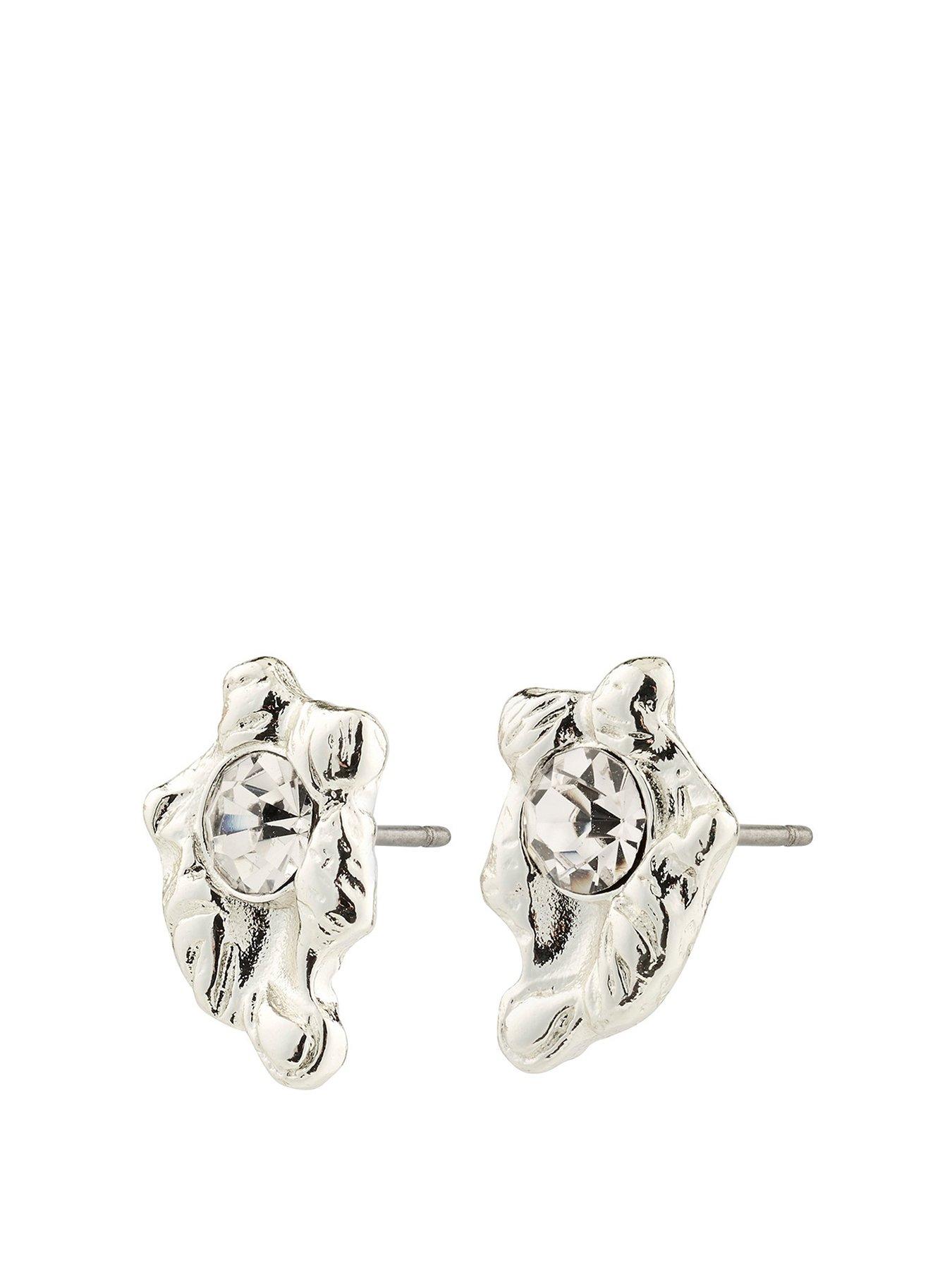Pilgrim AIAS crystal earrings silver-plated