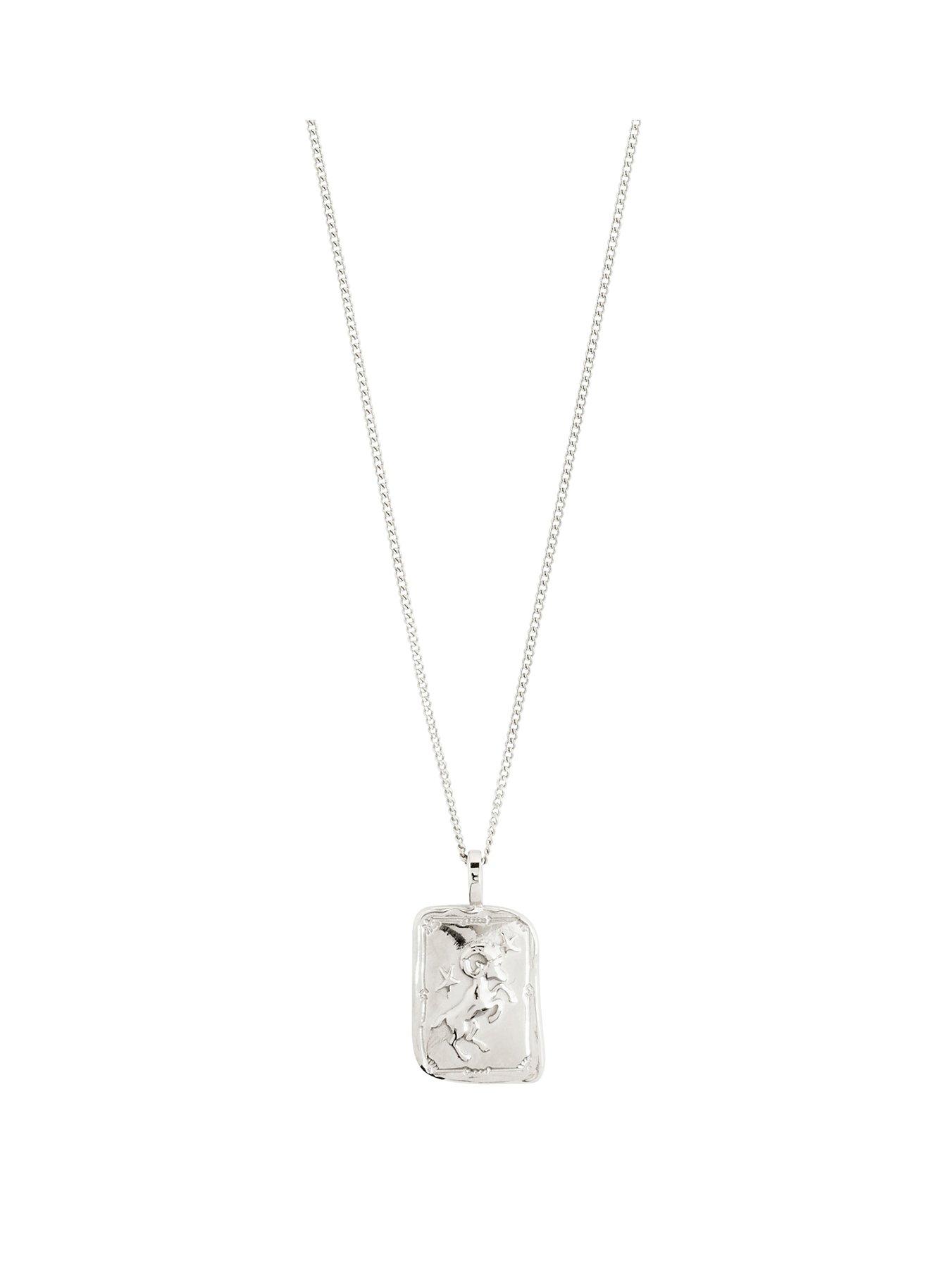 Pilgrim ARIES Zodiac Sign necklace, silver-plated