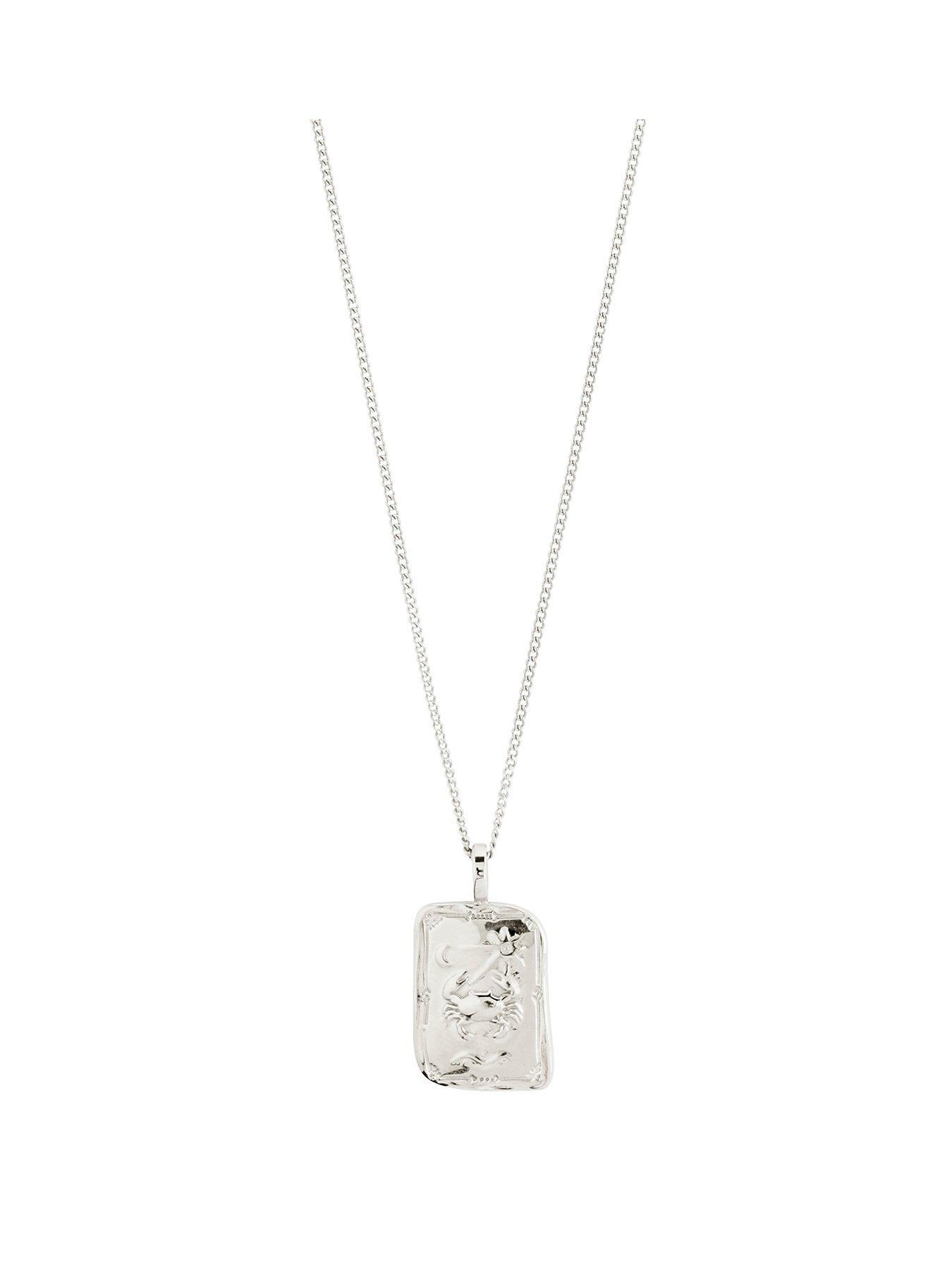 Pilgrim CANCER Zodiac Sign necklace, silver-plated