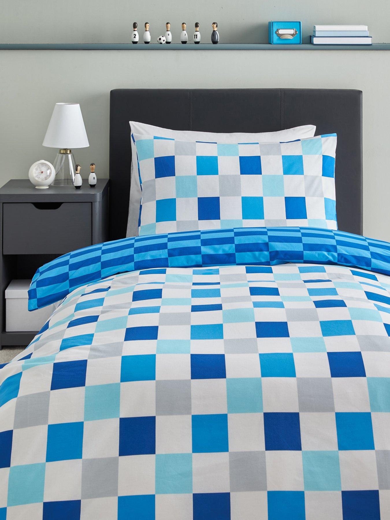 very-home-checkerboard-print-duvet-cover-set
