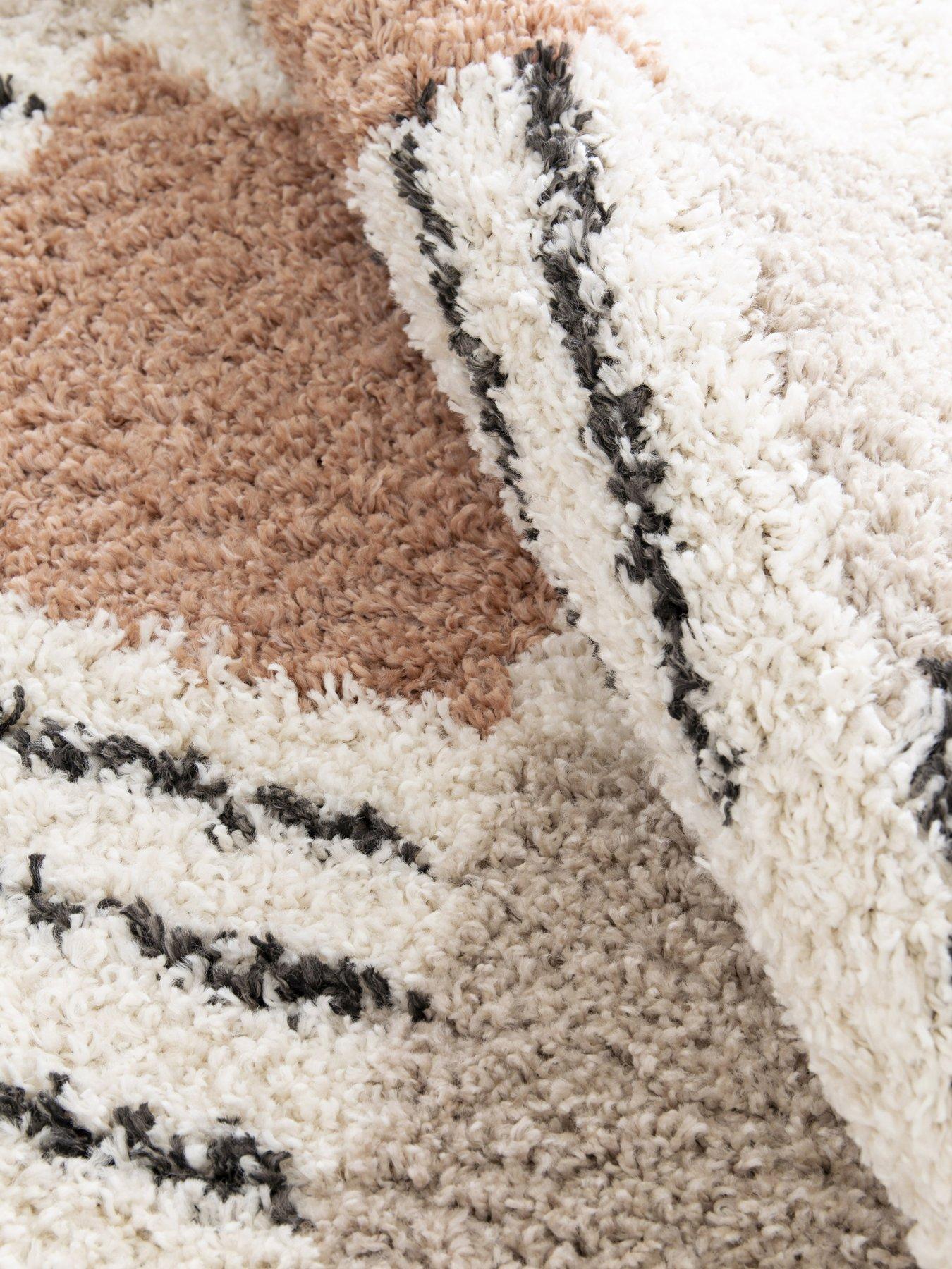 Image 3 of 6 of The Very Collection Nomad Blocks Shaggy Rug - Multi