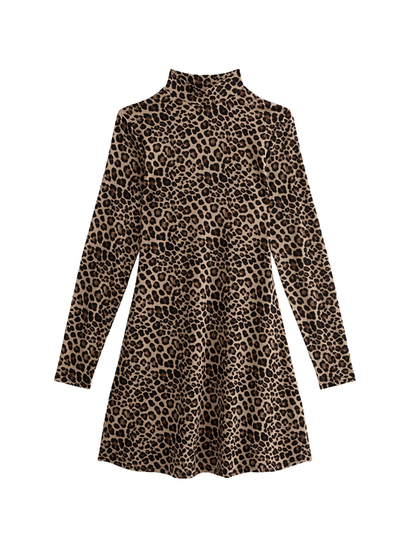 new-look-leopard-long-sleeve-mini-dress-browndetail