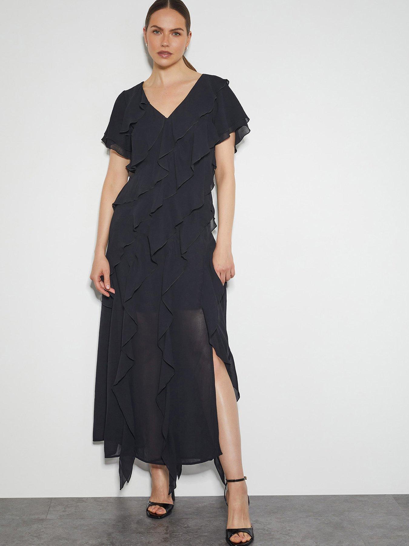 monsoon-renata-ruffle-dress-blackfront