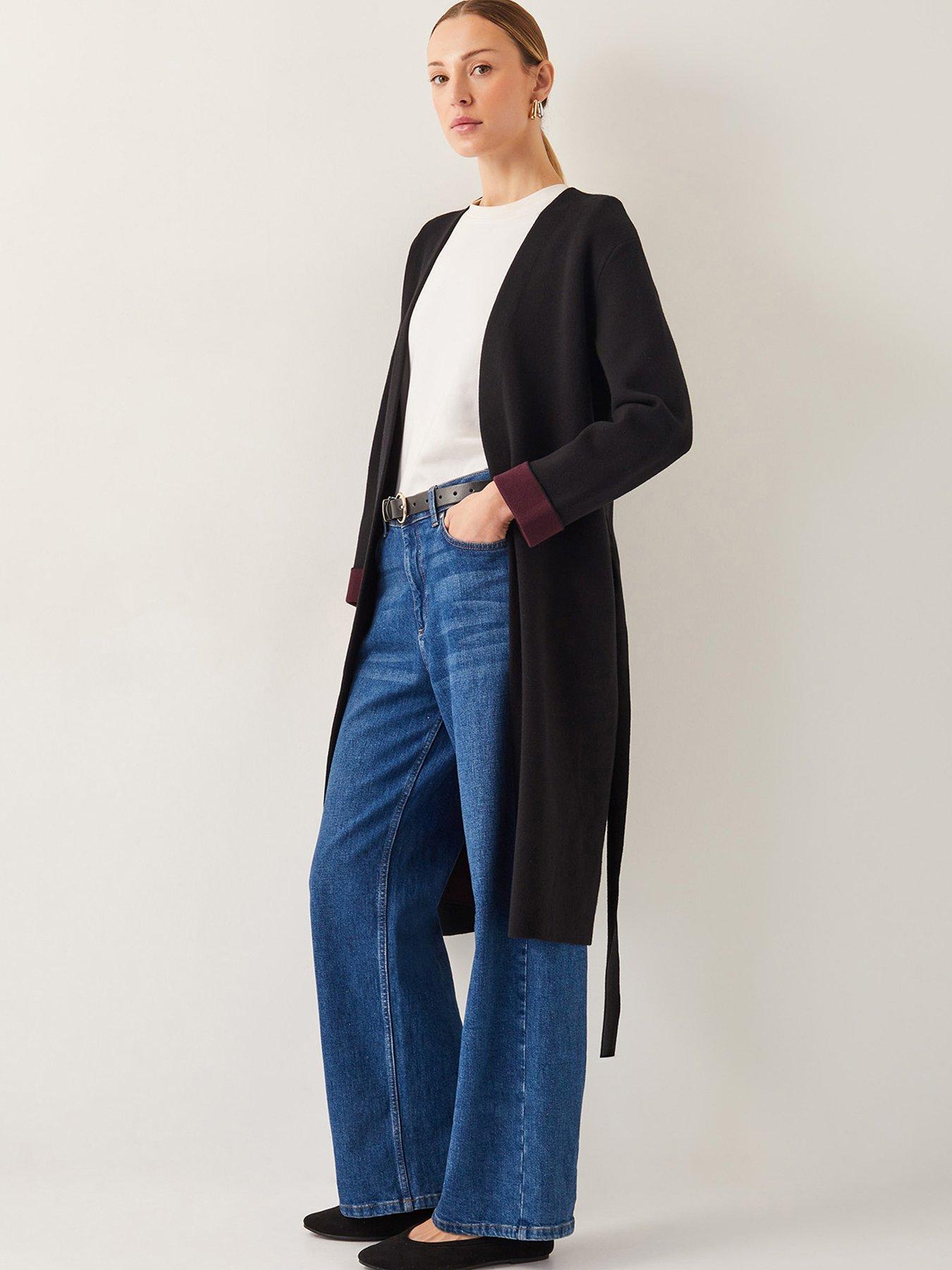 Image of Monsoon Beta Belted Longline Coatigan - Black