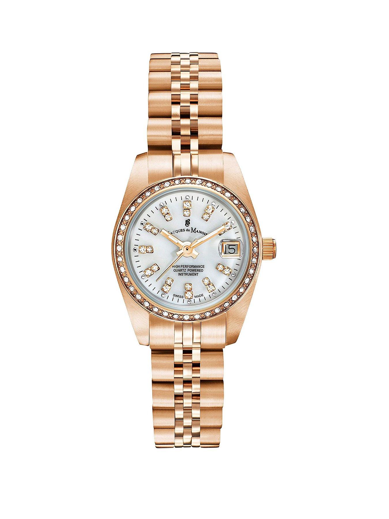 Jacques Du Manoir Jacques du Manoir Swiss-made Ladies Inspiration Rose Gold Plated Bracelet Watch