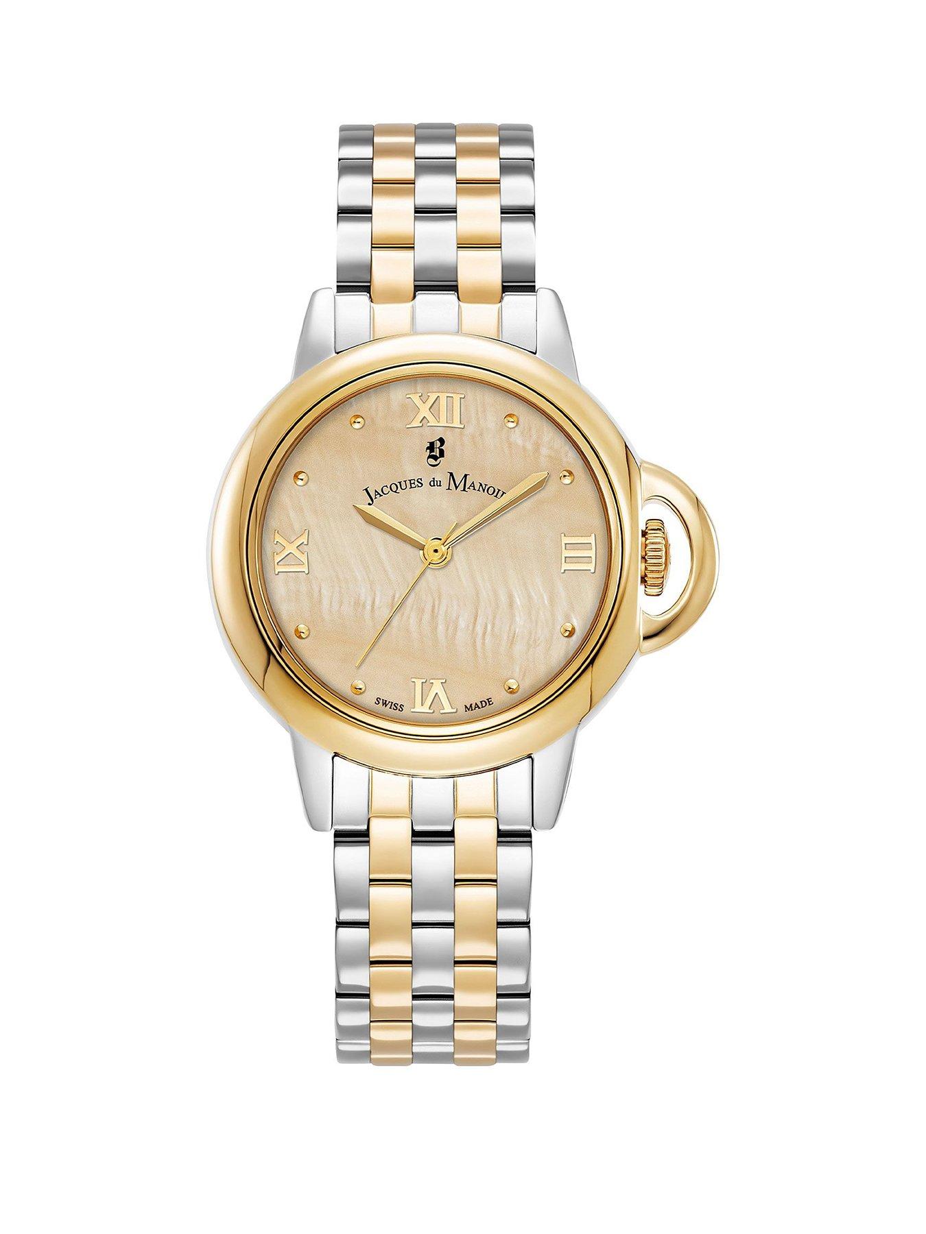 Jacques Du Manoir Jacques du Manoir Swiss-made Grace Two Tone Stainless Steel Bracelet Watch
