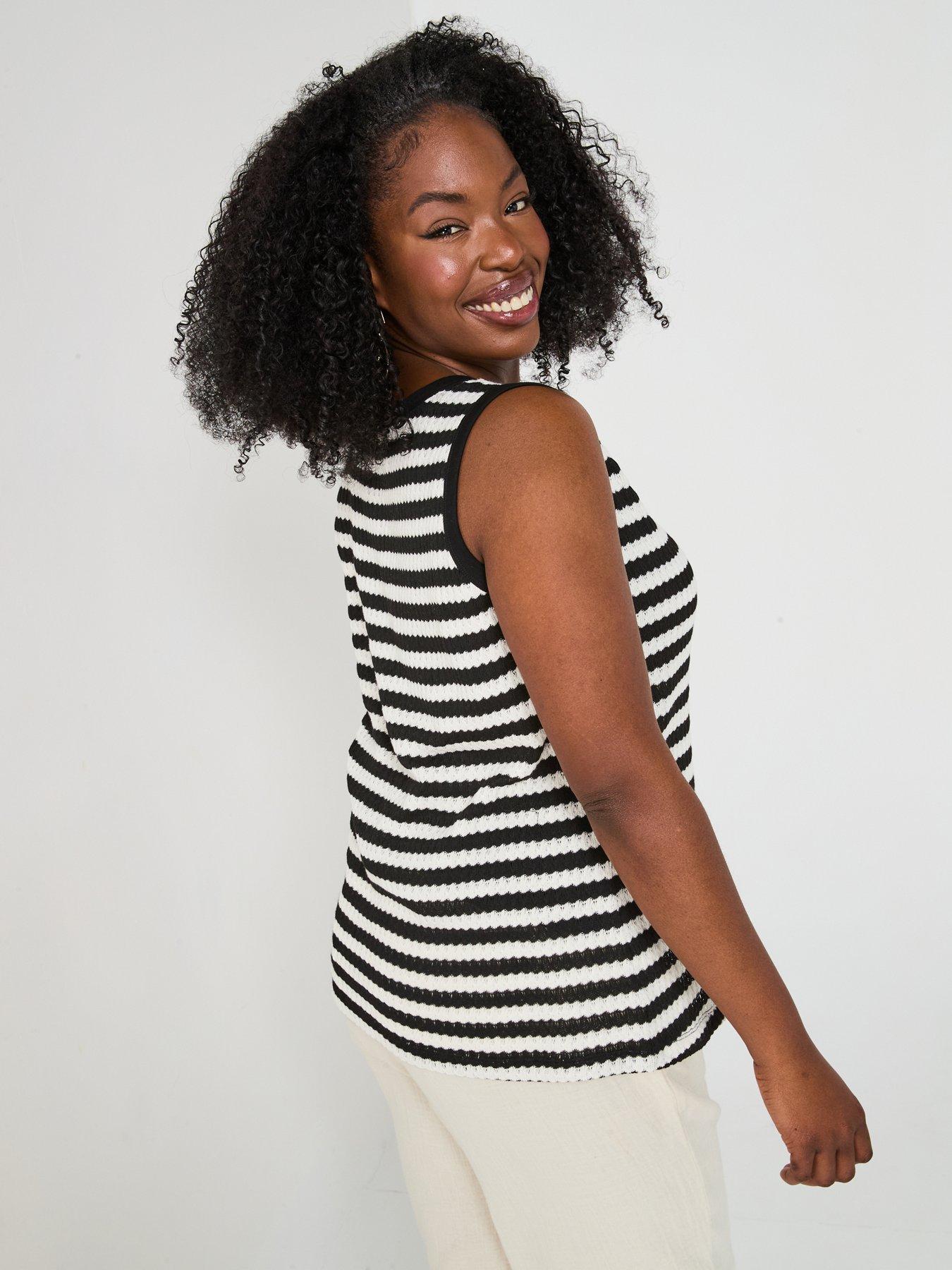 v-by-very-curve-button-through-stripe-vest-blackwhitestillFront