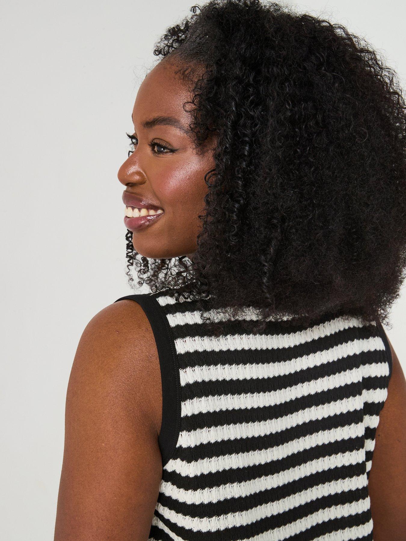 v-by-very-curve-button-through-stripe-vest-blackwhitedetail