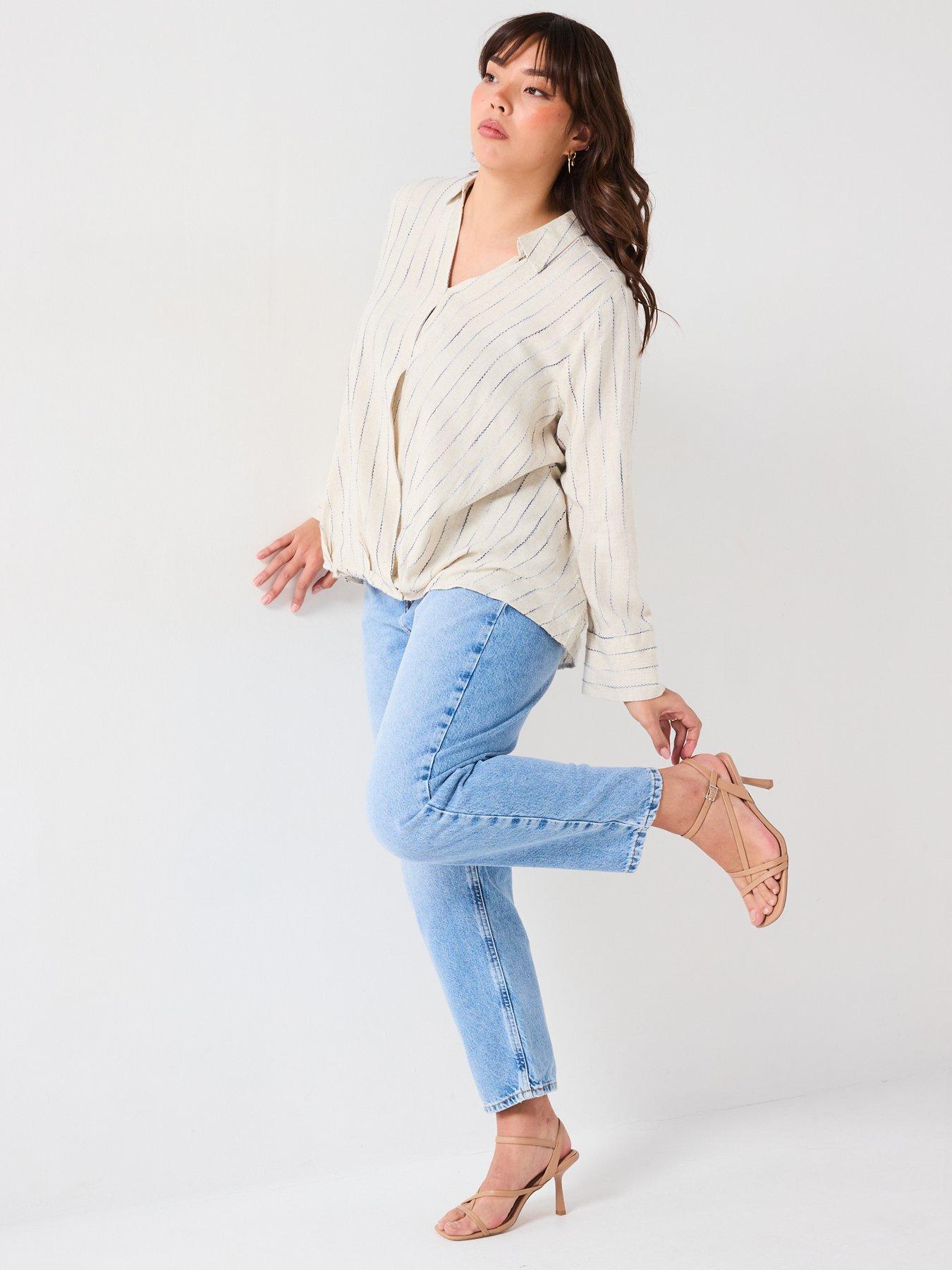 v-by-very-curve-stripe-linen-mix-wrap-blouse-beigeback