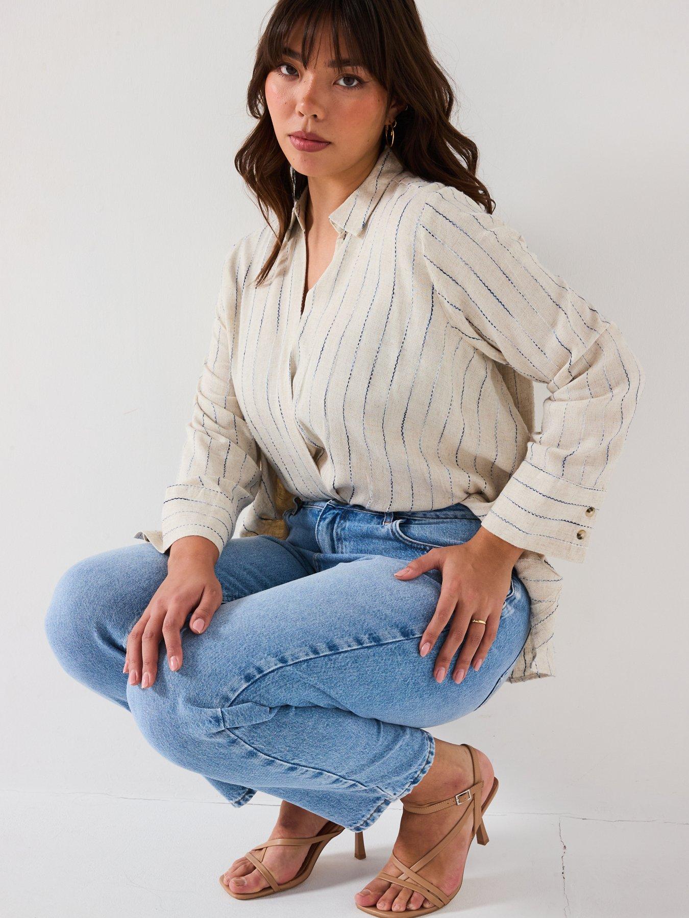 v-by-very-curve-stripe-linen-mix-wrap-blouse-beigeoutfit