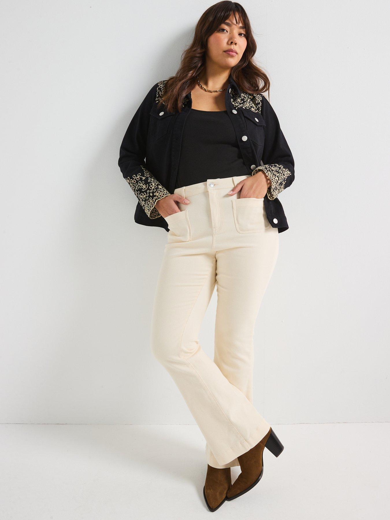 Image 3 of 6 of V by Very Curve Kickflare Jean - Ecru
