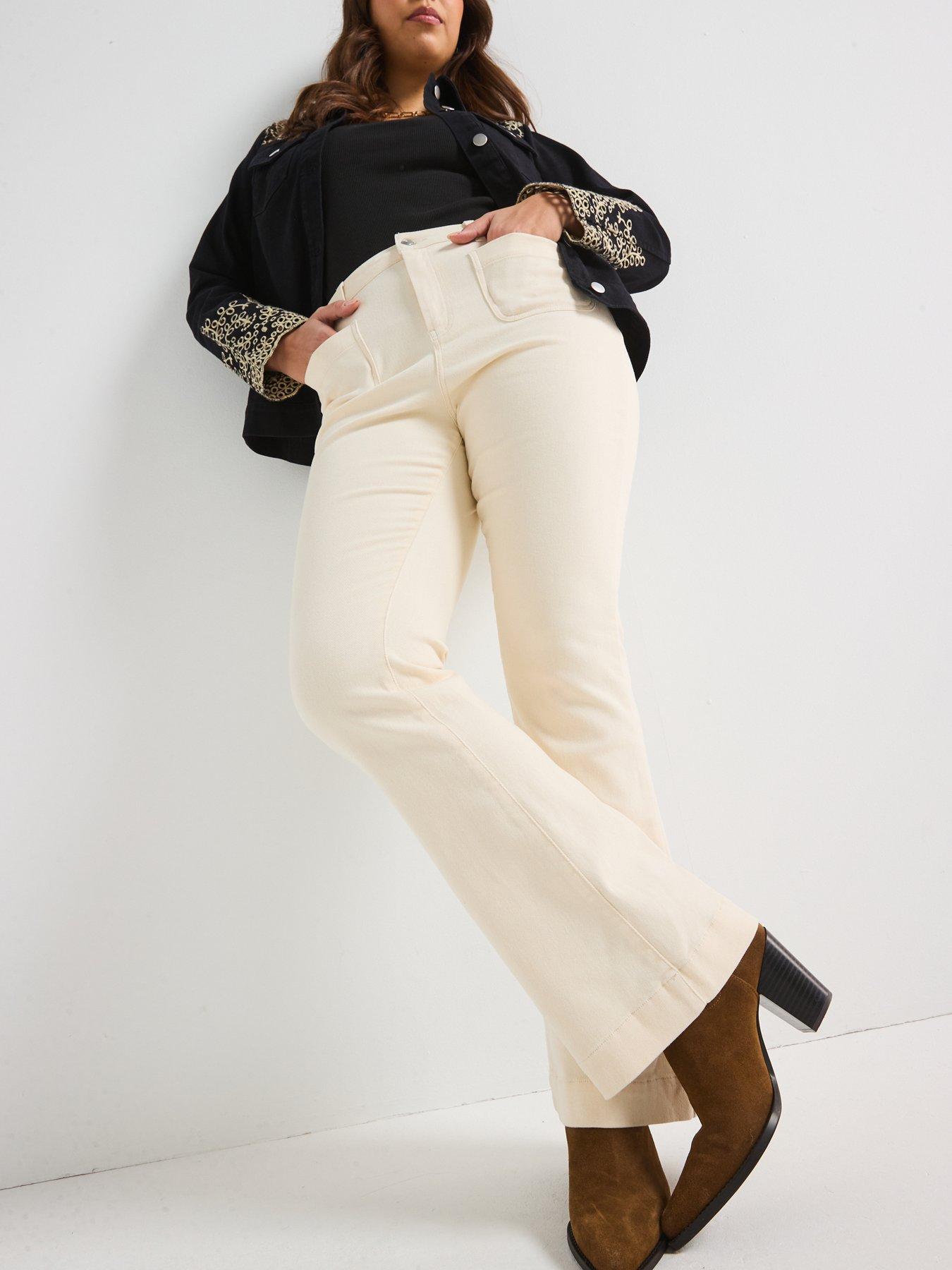 Image 4 of 6 of V by Very Curve Kickflare Jean - Ecru