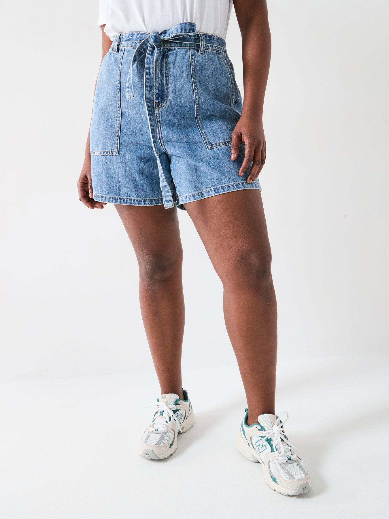 v-by-very-curve-elasticated-waist-denim-short-mid-wash