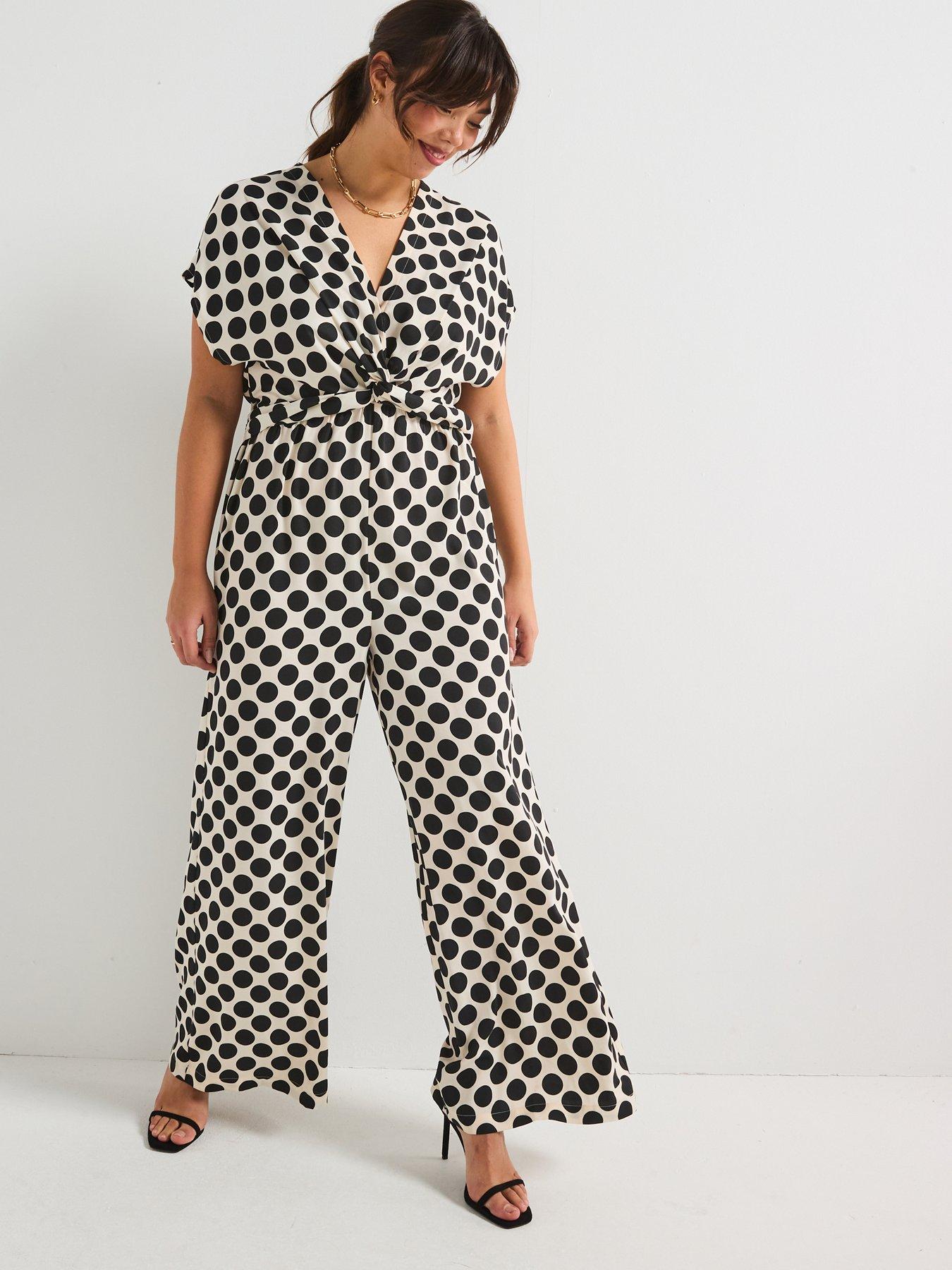 Image 1 of 6 of V by Very Curve Twist Front Jumpsuit - Print