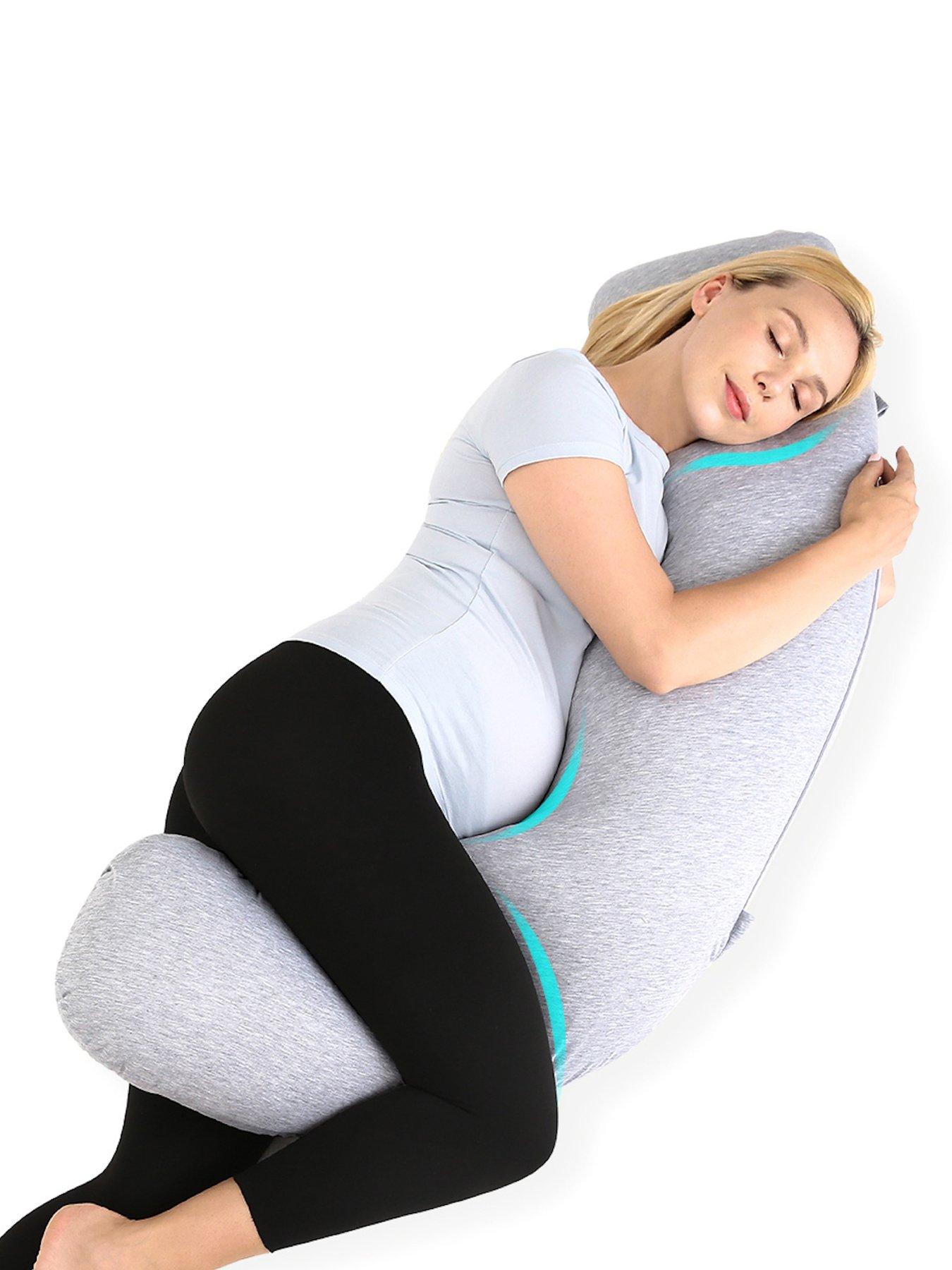 Image 1 of 7 of Momcozy Momcozy PP001-FG11NB-A J Shaped Maternity Body Pillow