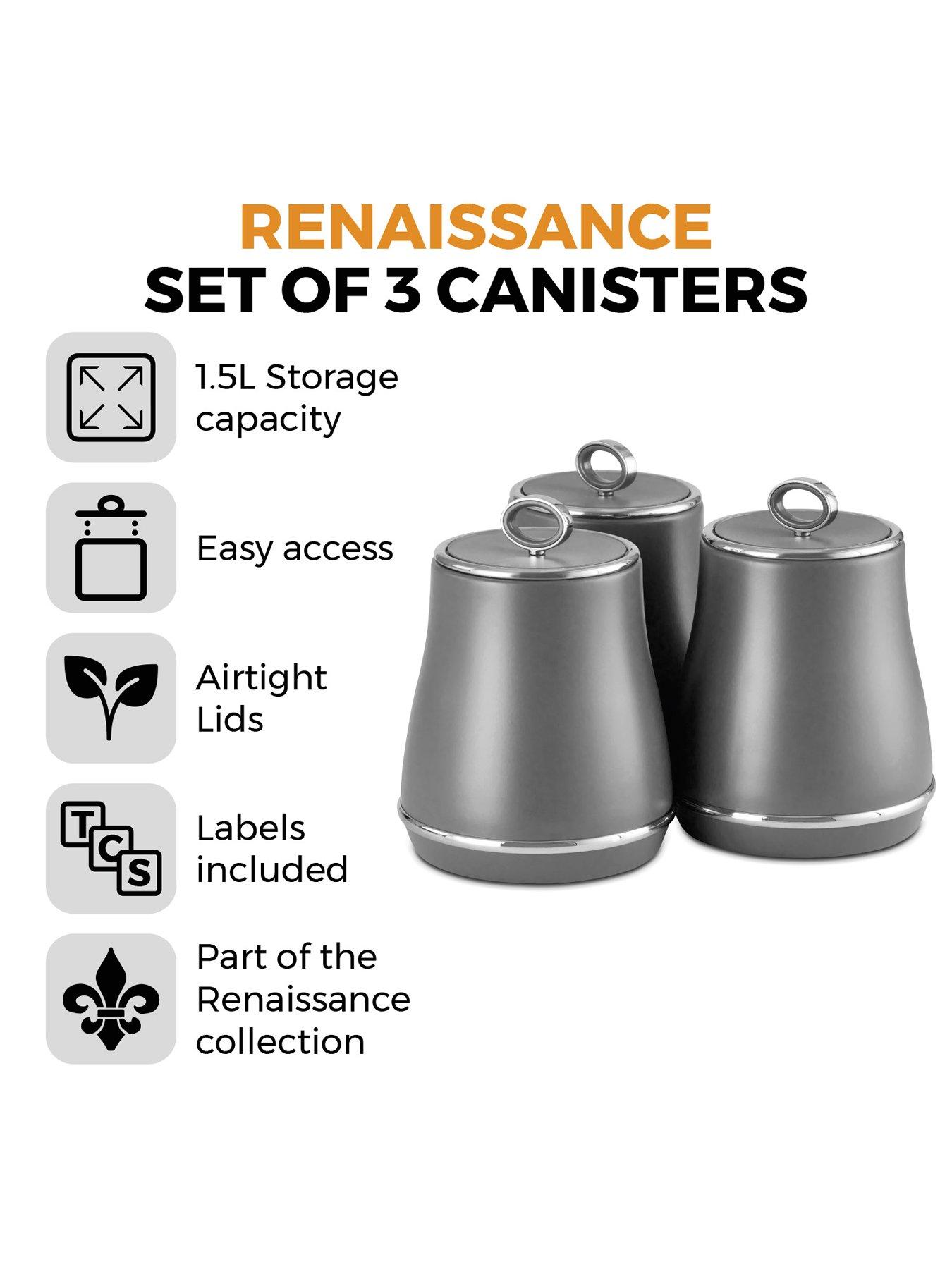 Image 2 of 6 of Tower Renaissance Set Of 3 Canisters
