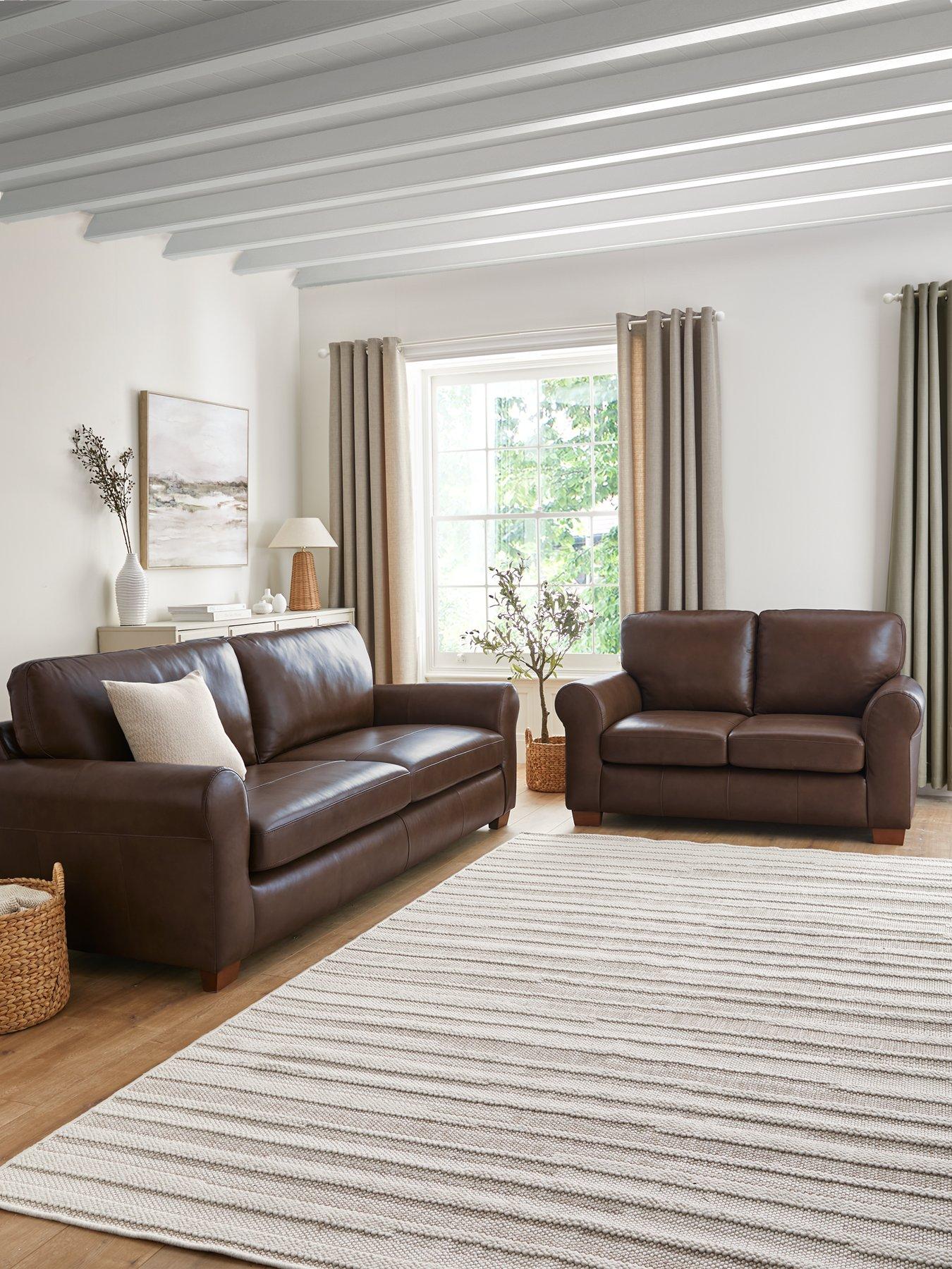 The Very Collection Bailey 3 Seater + 2 Seater Leather Sofa Set (Buy  &  SAVE!) - FSC® Certified