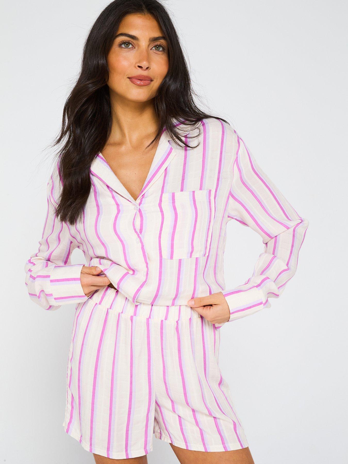 v-by-very-stripe-woven-pyjama-short-set