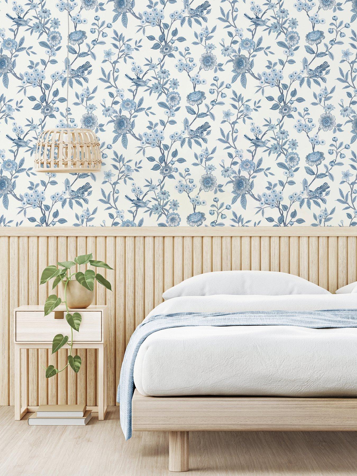 Fine Decor Eleanor Floral Wallpaper in Blue
