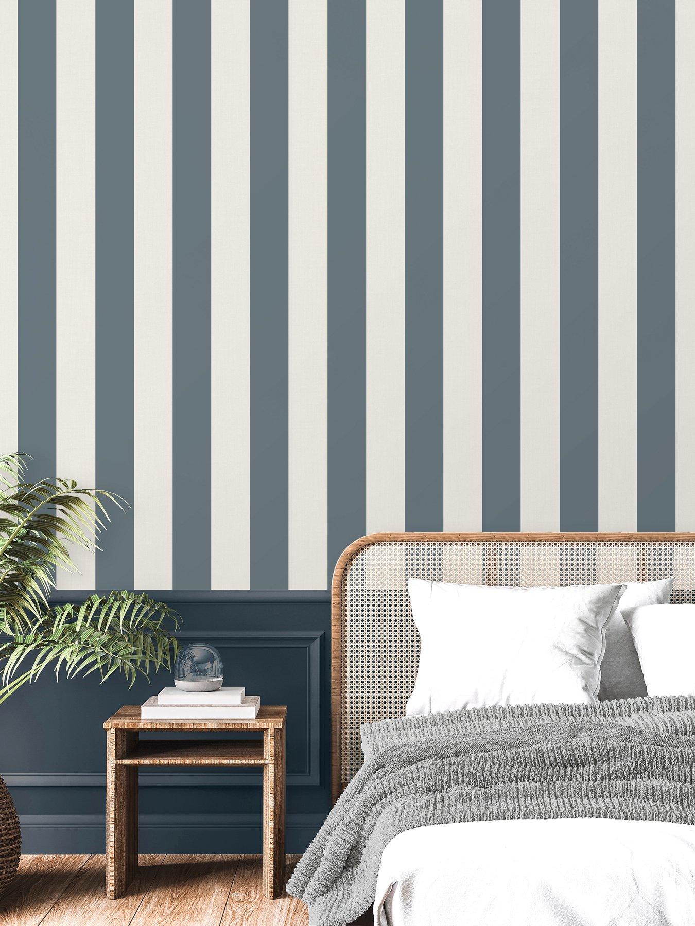 Fine Decor Juliette Stripe Wallpaper in Blue