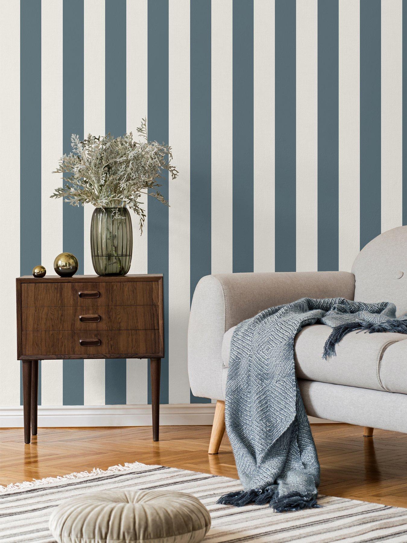 Image 5 of 5 of Fine Decor Juliette Stripe Wallpaper in Blue
