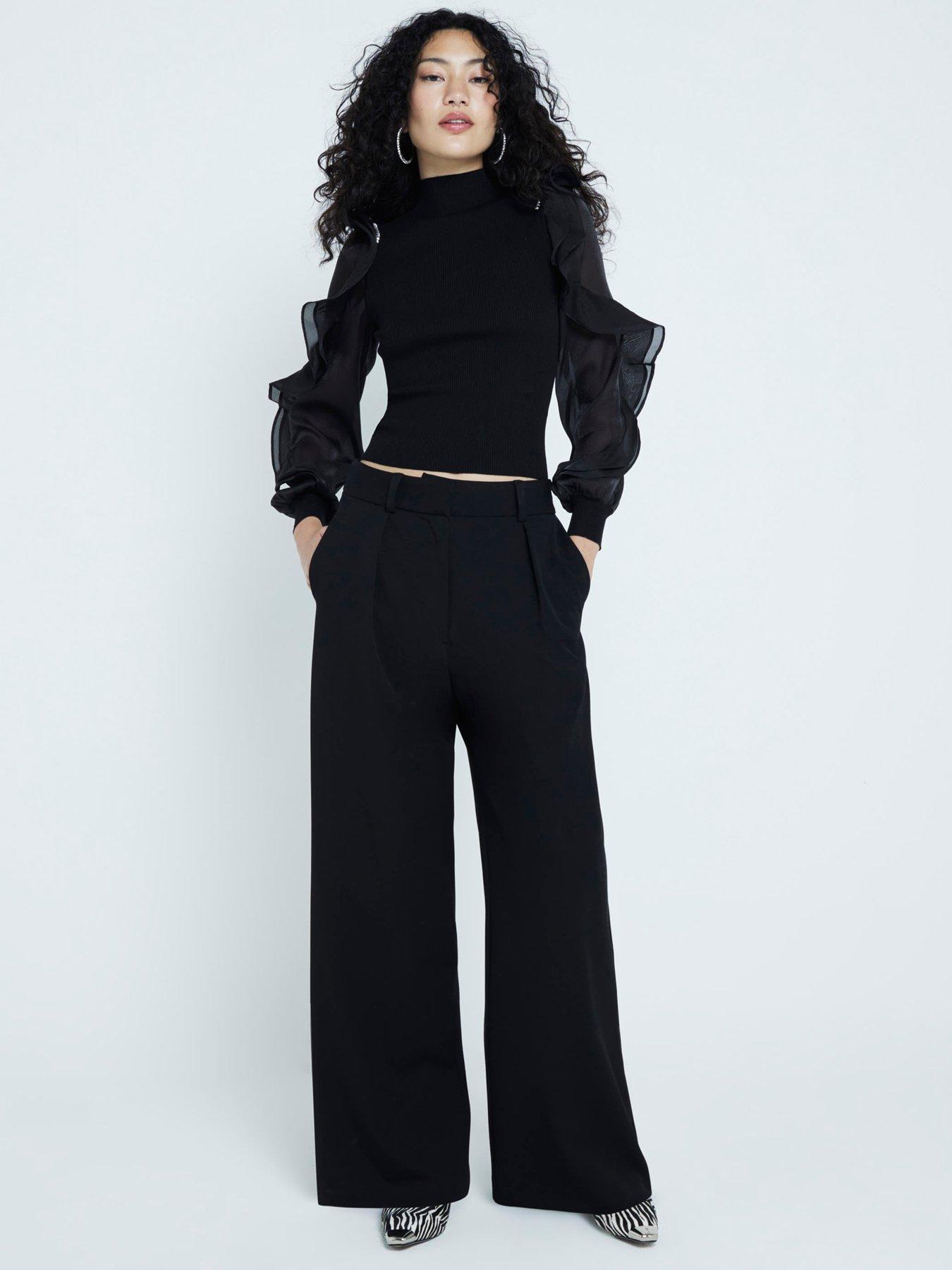 river-island-fantasy-sleeve-top-blackfront