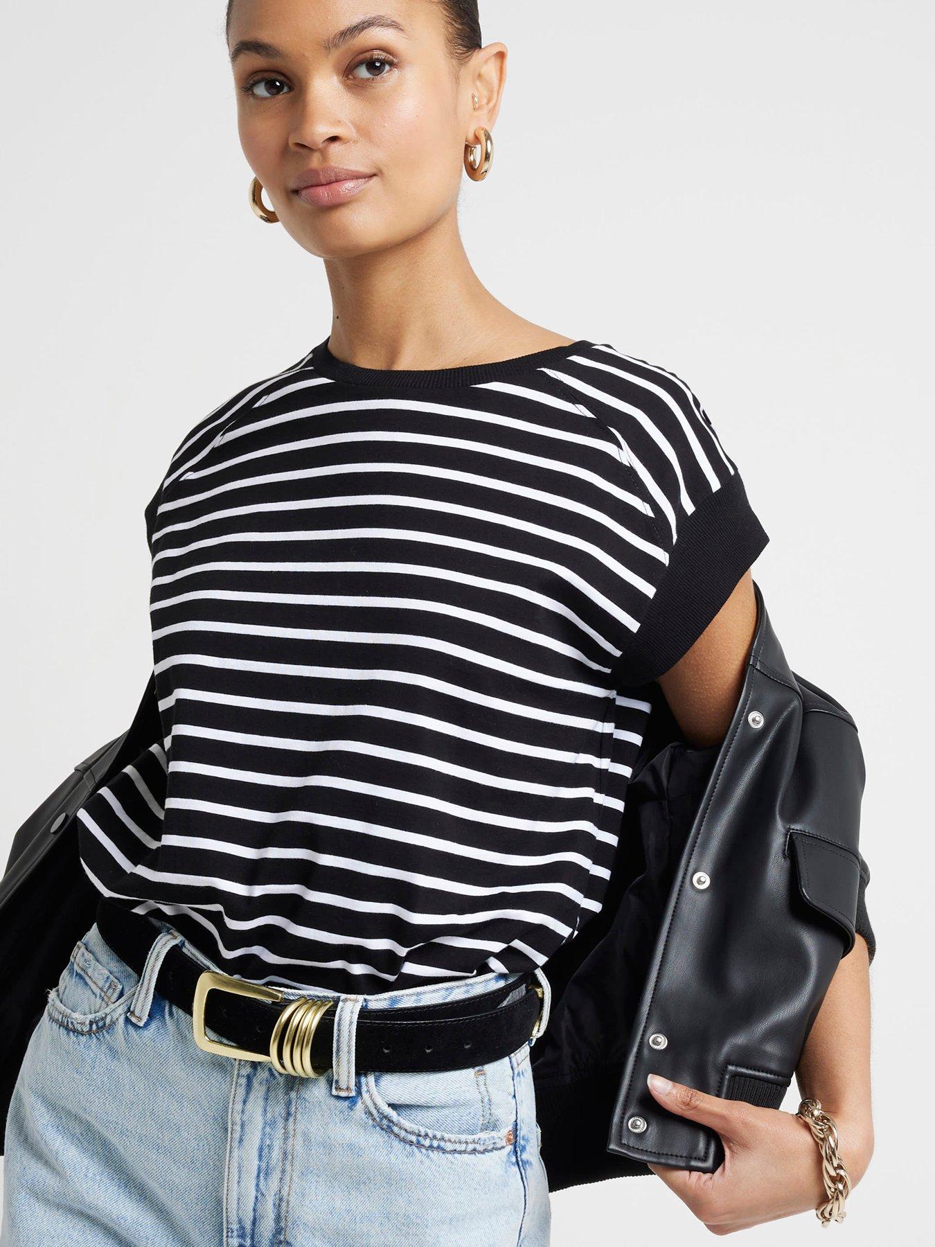 river-island-ribbed-cuff-striped-t-shirt-blackoutfit