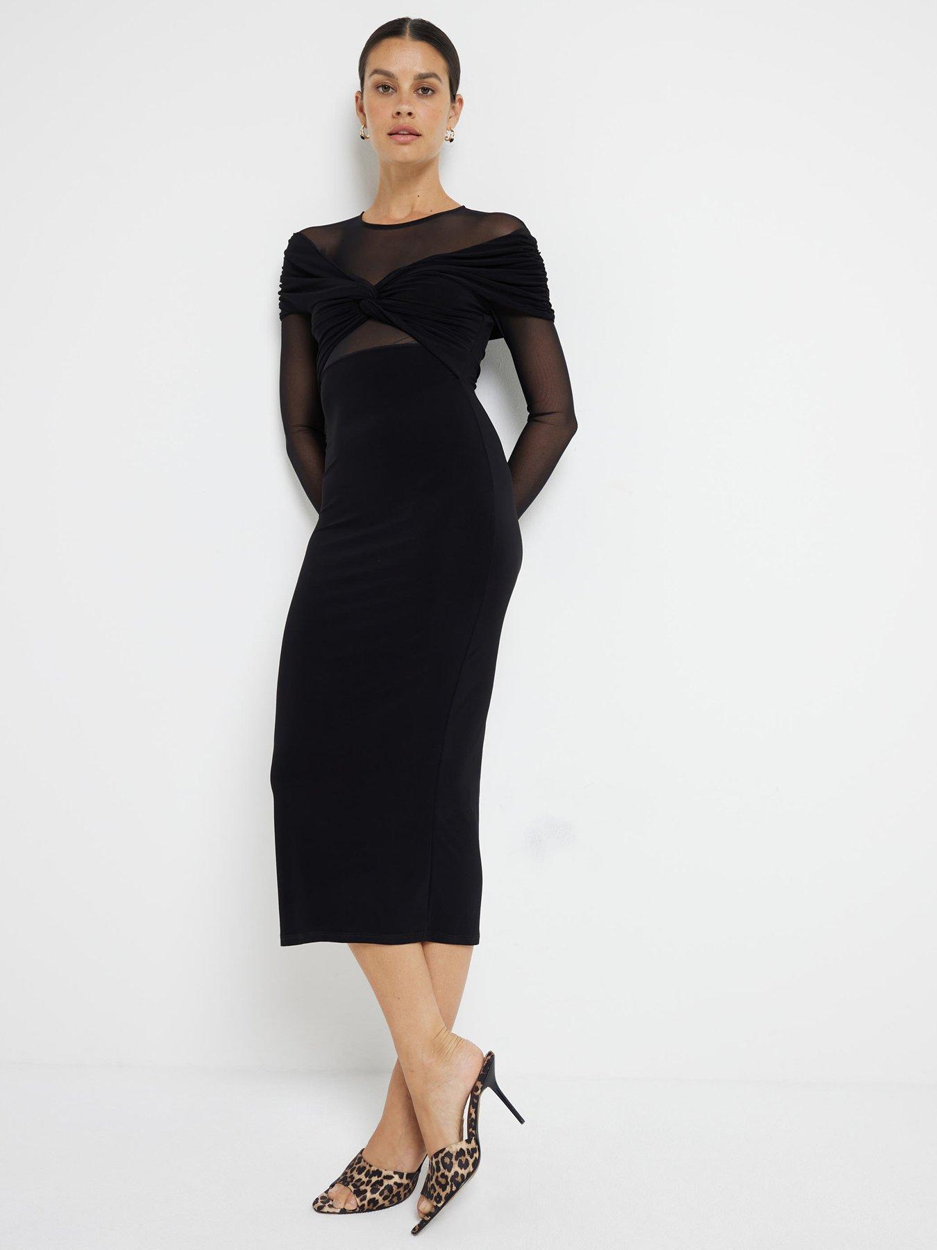 river-island-bow-detail-mesh-midi-dress-blackback