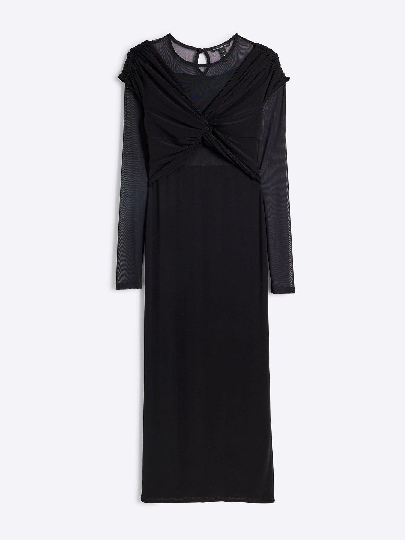 river-island-bow-detail-mesh-midi-dress-blackdetail